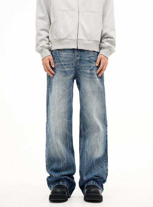 Japanese Brand × Jean Trendy lightning pattern washed retro cleanfit flared jeans Size US 32 / EU 48 - 1 Thumbnail