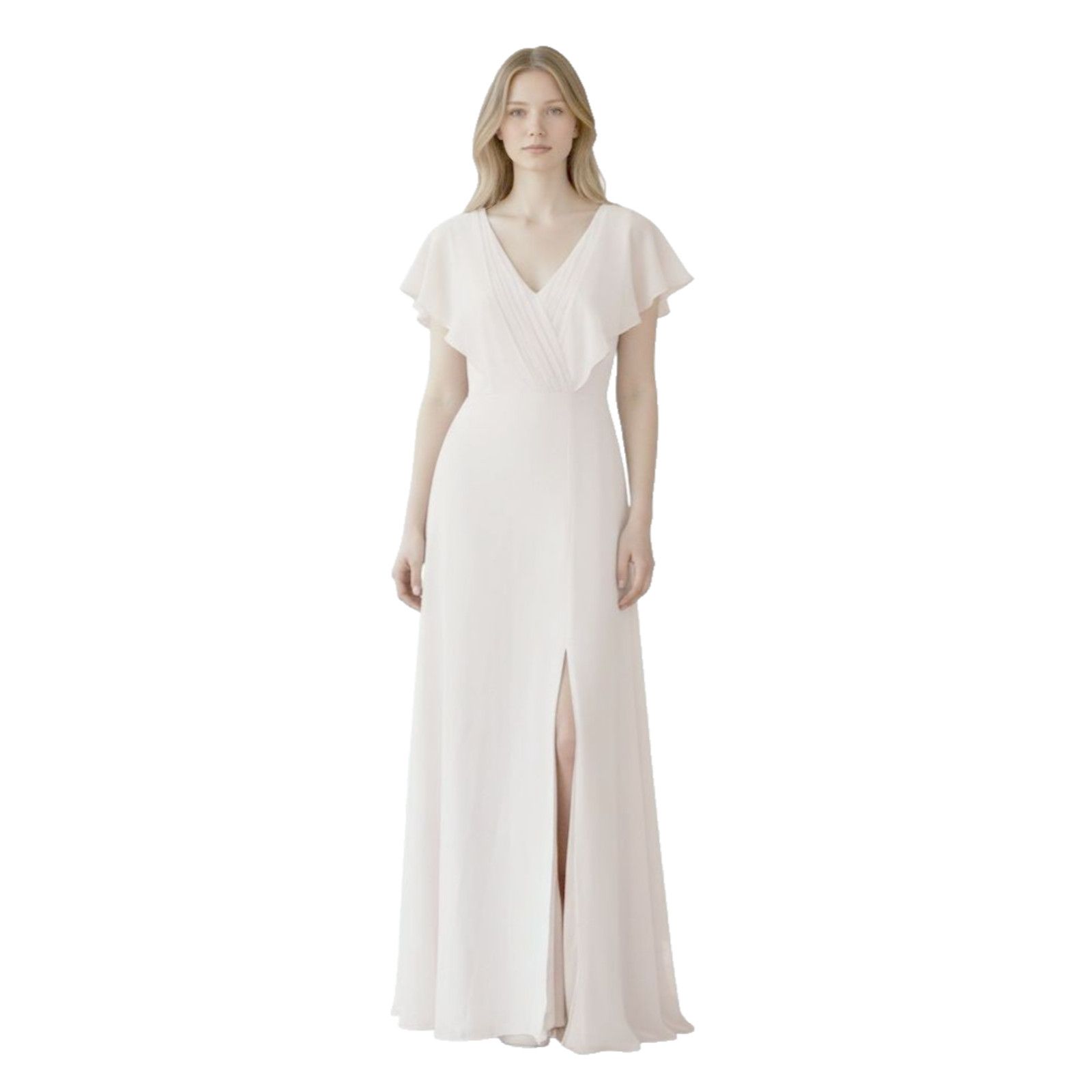 Monique Lhuillier MONIQUE LHUILLIER Chiffon High Slit Bridesmaids Dress Sz 0 Size XS / US 0-2 / IT 36-38 - 1 Thumbnail