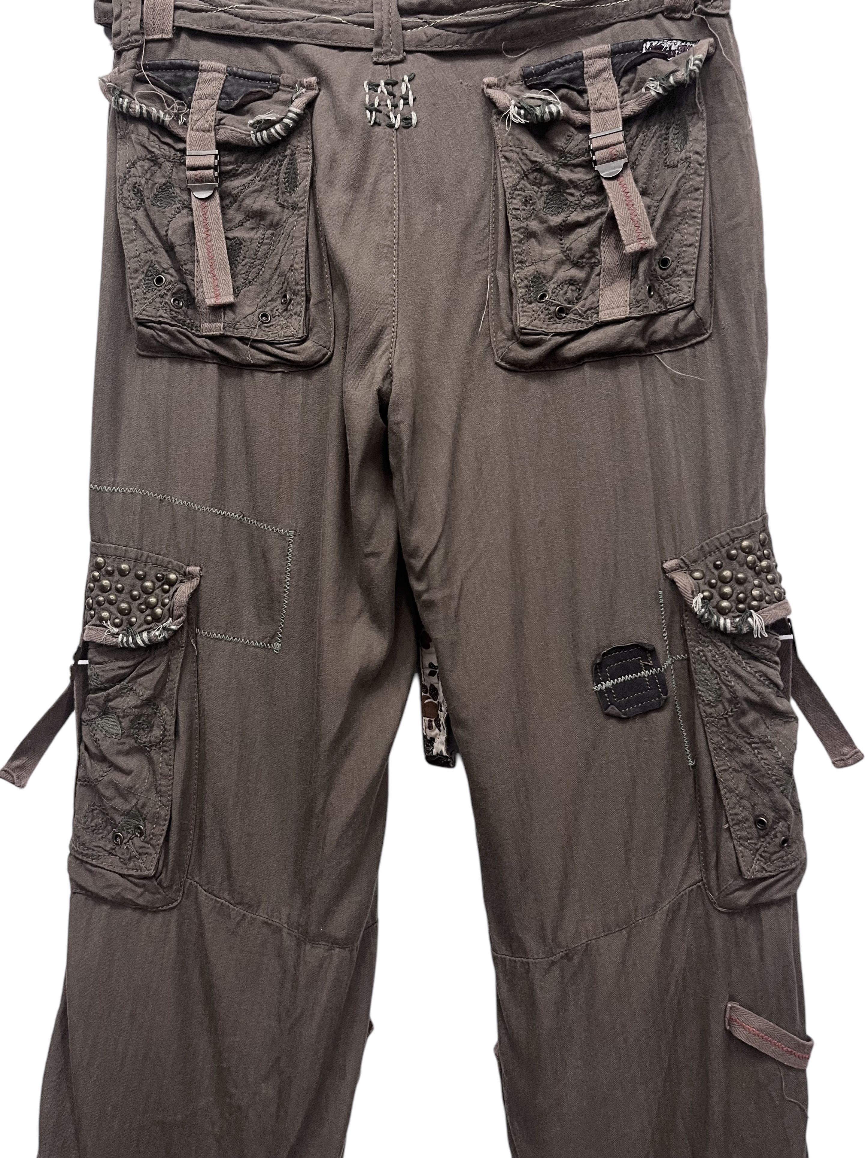 If Six Was Nine 🔥FYE Bondage Multipocket Drawstring Rayon Cargo GOA Style Size US 33 - 11 Thumbnail