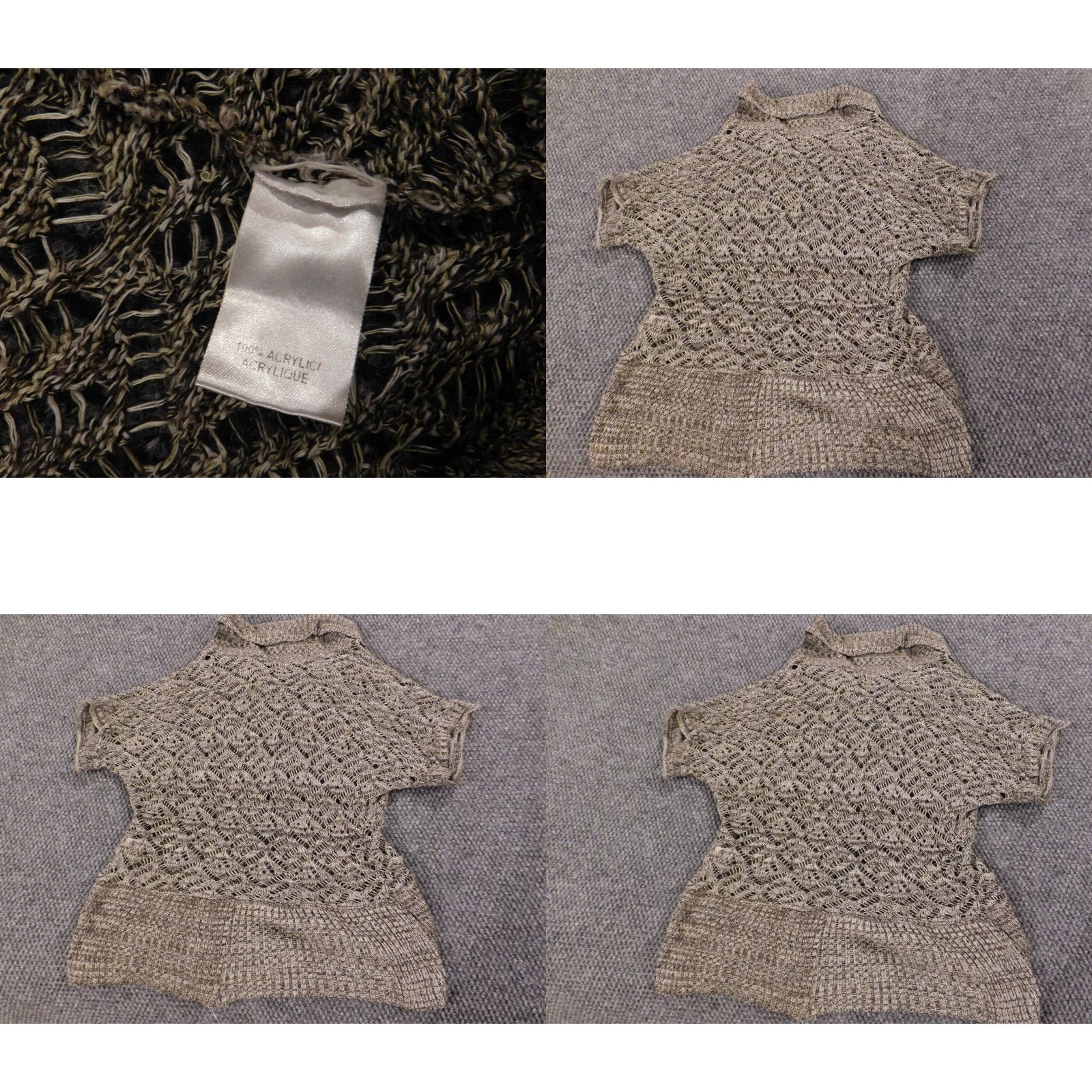 Vintage Maurices Womens Sweater Cardigan Crew Neck Short Sleeve XS Brown Knit Stretch Bow Button Vintage: No Regular Size XS / US 0-2 / IT 36-38 - 8 Thumbnail