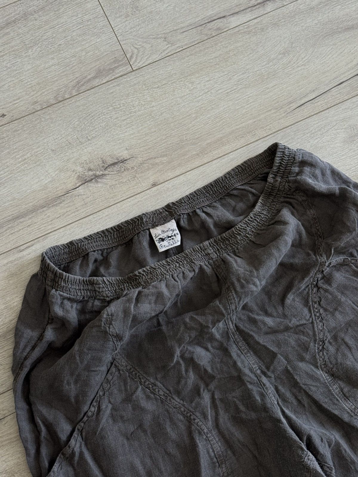 Other La Bottega Di Brunella Italy Beige Linen Cropped Pants With Size 32" / US 10 / IT 46 - 2 Thumbnail