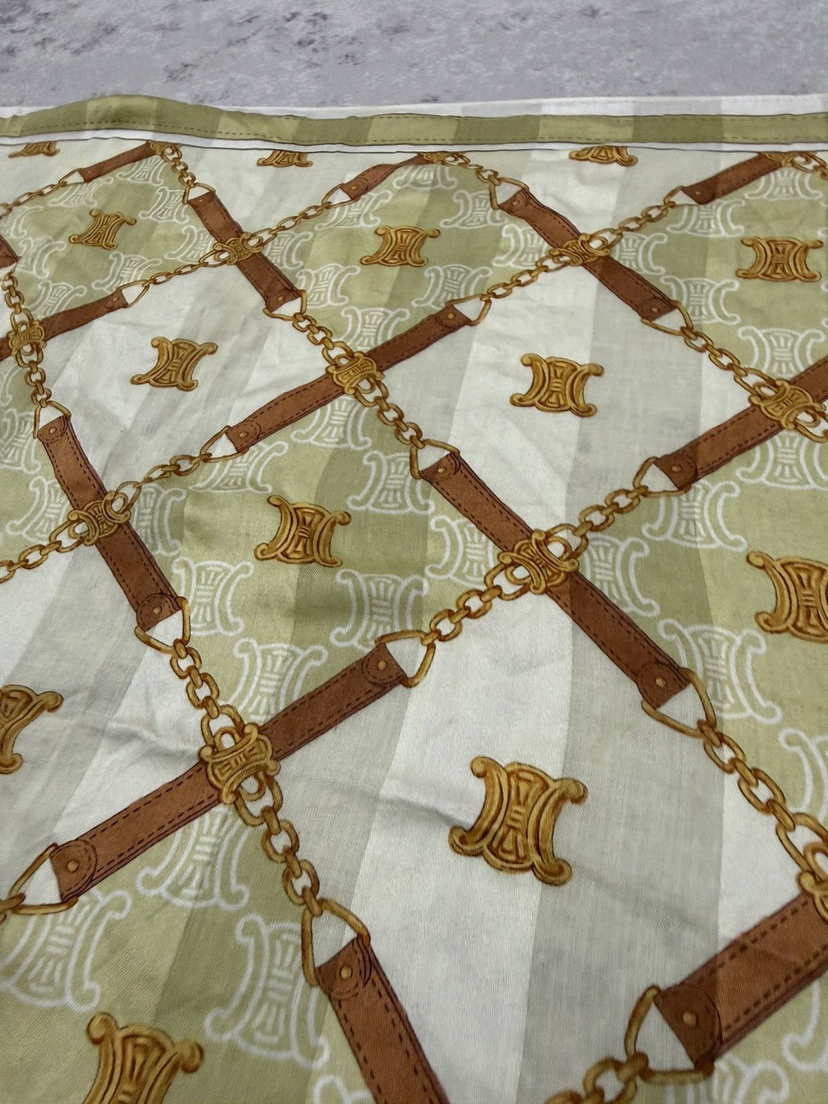 Celine Celine Handkerchief/Pocketsquares Olive Green Size ONE SIZE - 7 Thumbnail
