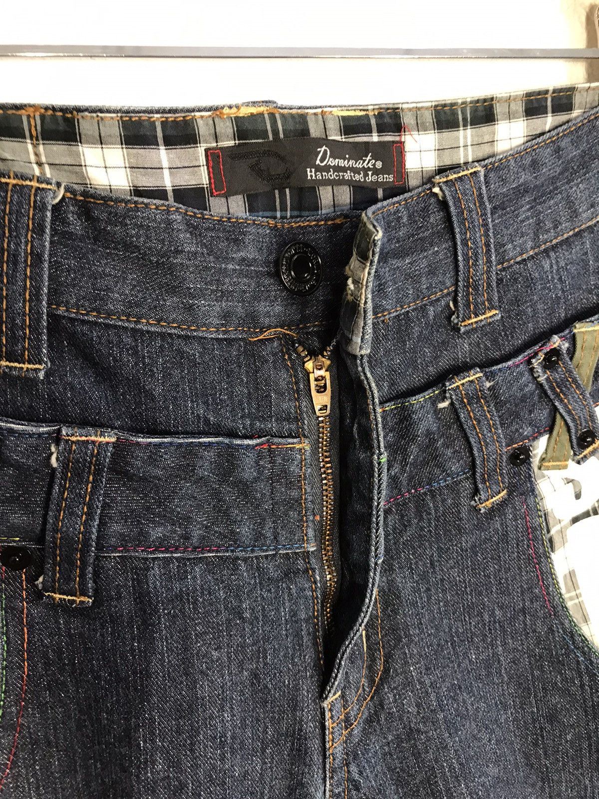 Japanese Brand × Jean × Vintage Double Waist Dominate Hickory Pocket Vtg Japan Denim Jeans Size US 29 - 8 Thumbnail