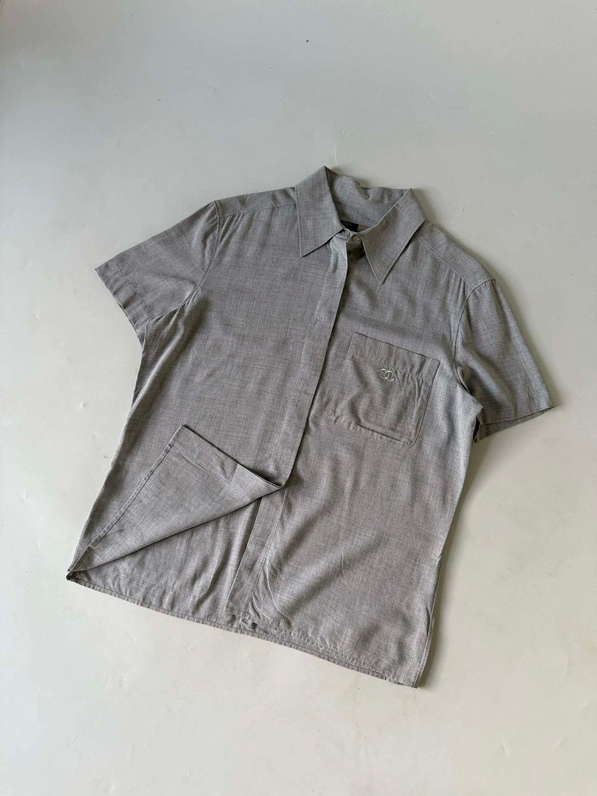 Chanel Chanel Gray Short Sleeve Shirt Size XS / US 0-2 / IT 36-38 - 3 Thumbnail