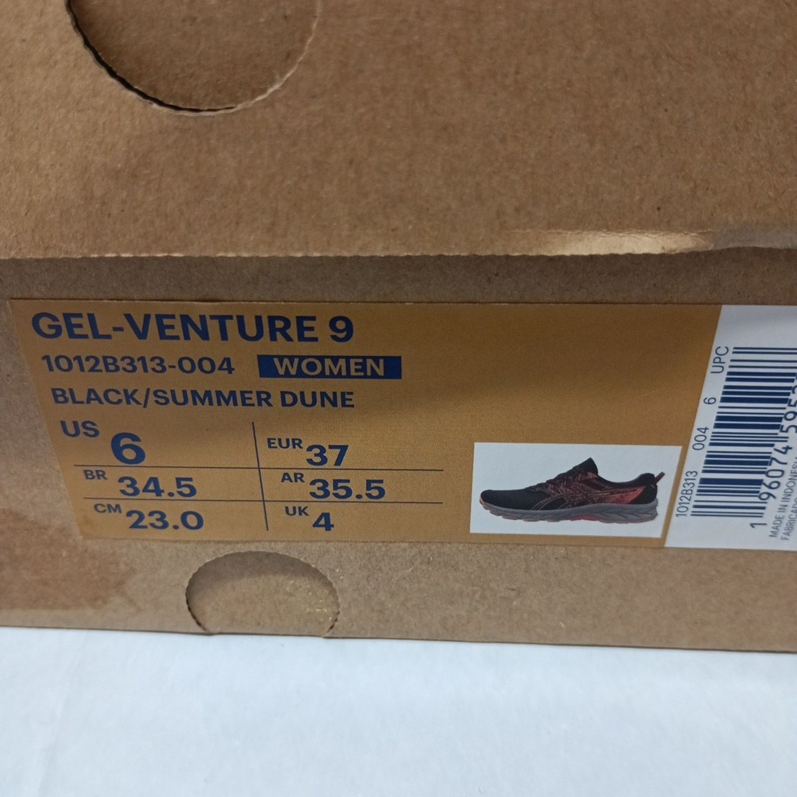Asics Size 6- ASICS Gel Venture 9 Black Summer Dune Women’s Size US 6 / IT 36 - 8 Thumbnail
