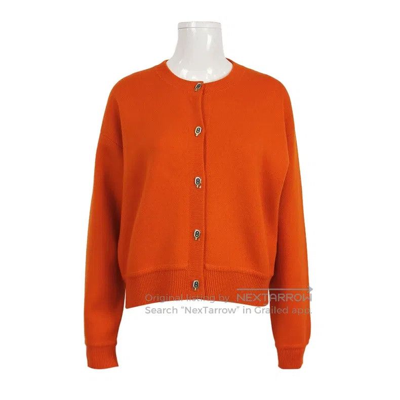 Hermes Hermes Cashmere Blended Single Breasted Round Neck Coat Size XS / US 0-2 / IT 36-38 - 1 Thumbnail