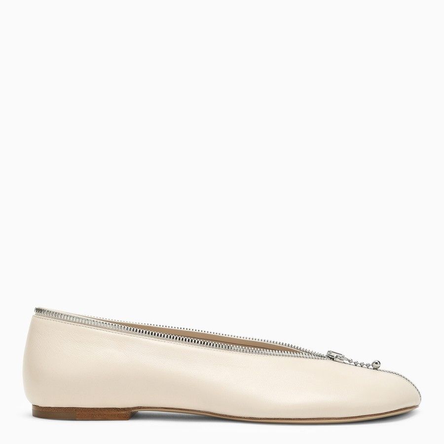 Burberry o1d2blof0824 Leather Zip Ballerina in Beige Size US 10 / IT 40 - 2 Thumbnail