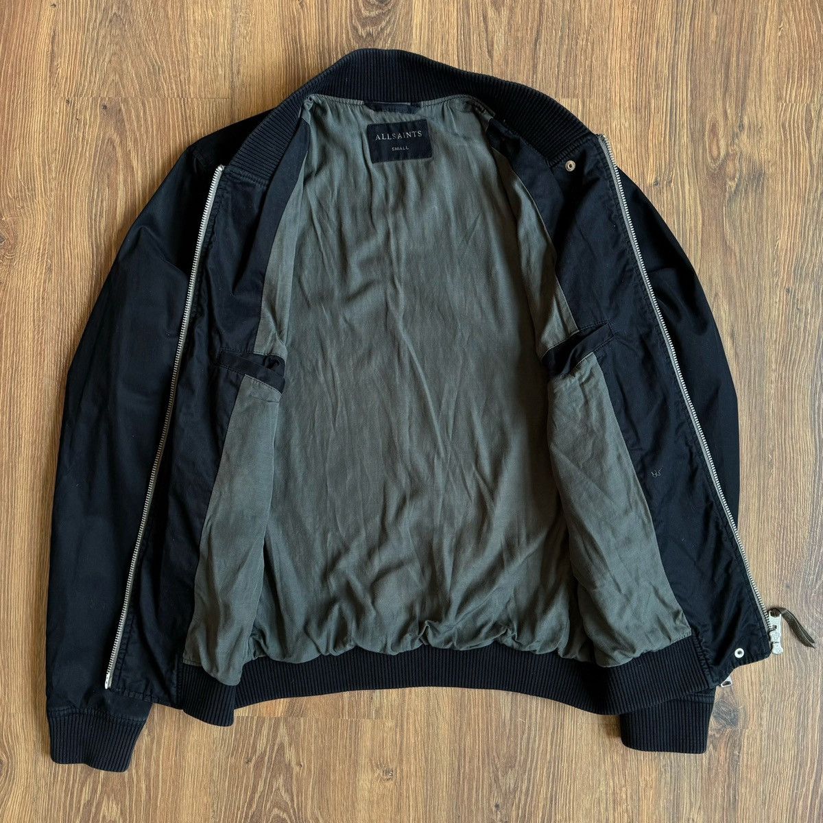 Allsaints All Saints Marlowe Bomber Jacket Double Zip Cotton Black Size US S / EU 44-46 / 1 - 5 Thumbnail