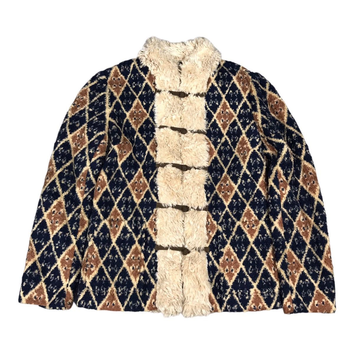 Japanese Brand × Michel Klein MICHEL KLEIN PARIS JAPAN NAVAJO SHERPA STYLE WOMAN JACKET Size XS / US 0-2 / IT 36-38 - 1 Thumbnail