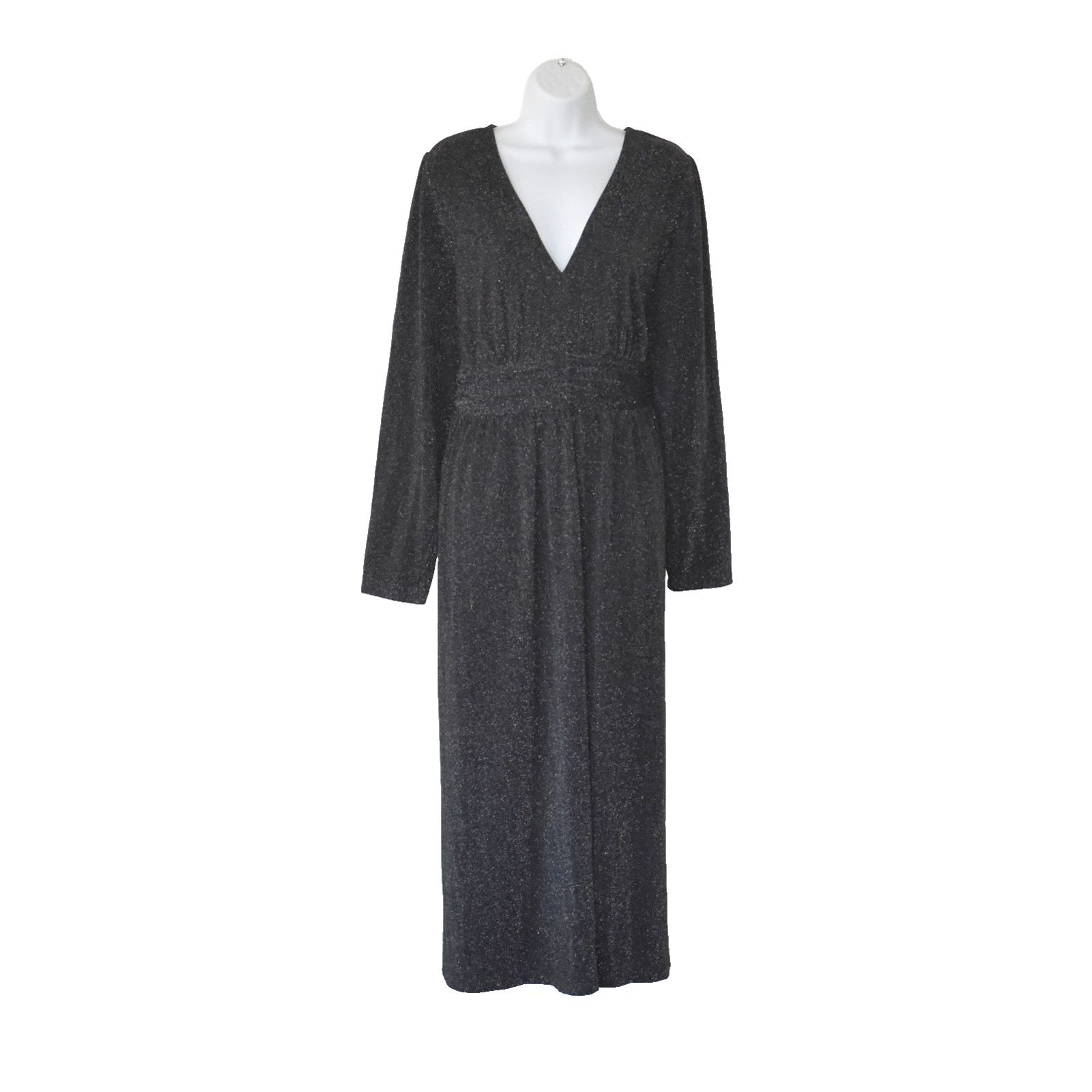 Boden BODEN Black Ruched Waist Long Sleeves Midi Dress Size 10 Size L / US 10 / IT 46 - 2 Thumbnail