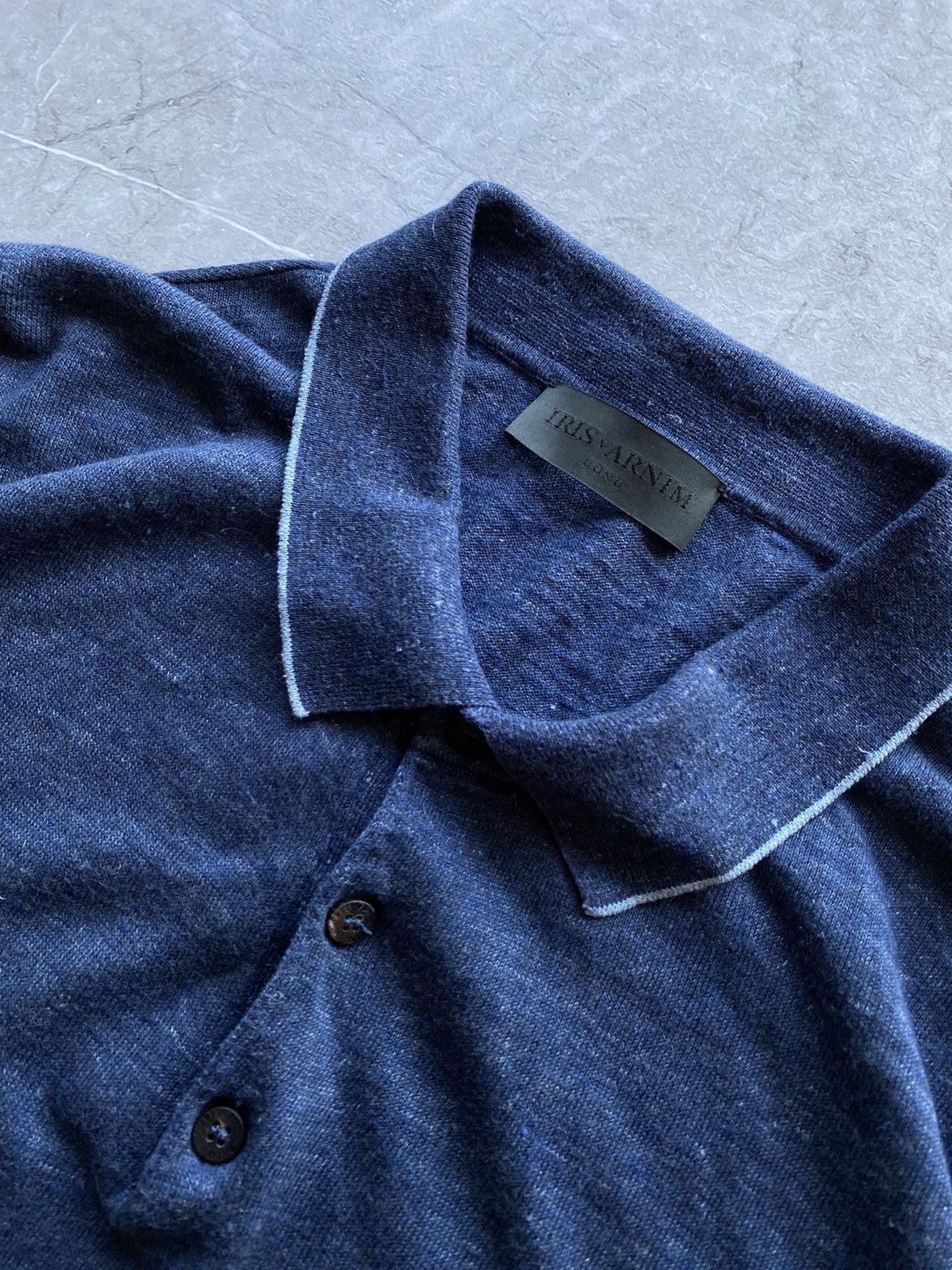 Iris von Arnim Iris von Arnim Uomo Relaxed Linen Polo Shirt Made in Italy Size US XXL / EU 58 / 5 - 5 Thumbnail