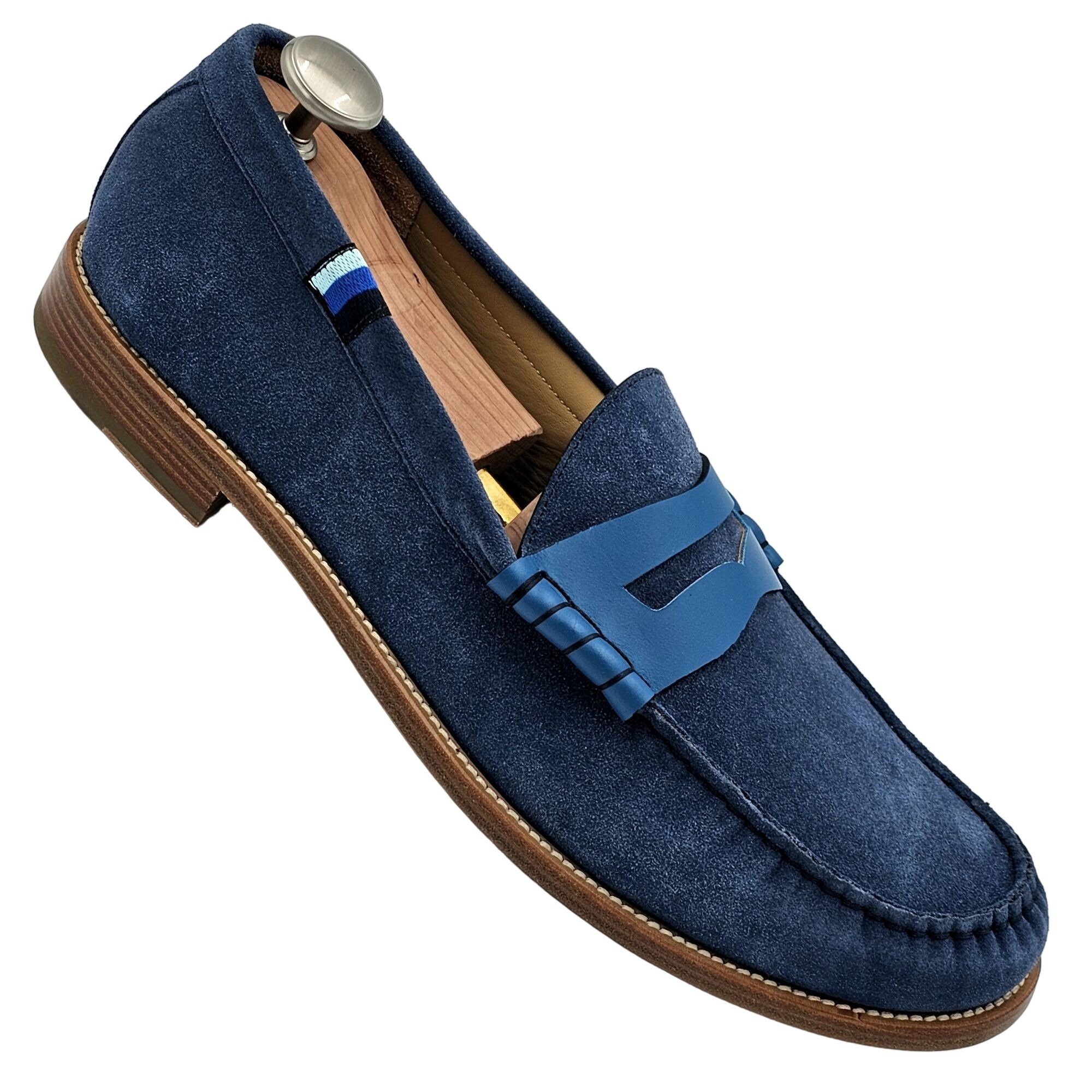 Other NEW Blue Scarpa Italy Men's 15 Blue Dress Shoes Penny Loafer Size US 15 / EU 48 - 15 Thumbnail