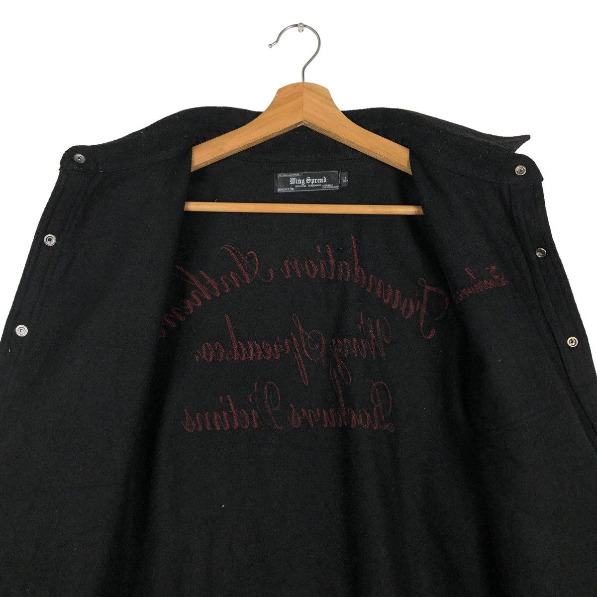 Japanese Brand 🔥BIKER WOOL JACKET PUNK DESIGN WING SPREAD MOTORCYCLE Size US L / EU 52-54 / 3 - 14 Thumbnail