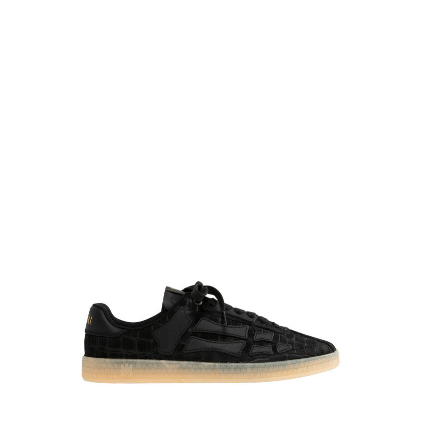 o1h1sh11225 Croc Debossed Pacific Bones Sneaker in Black