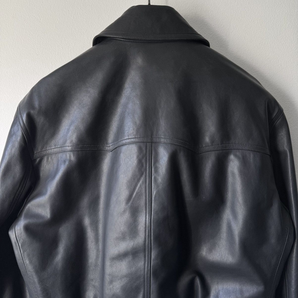 Hermes Hermes Black Calf Leather Cashmere Lined Cropped Jacket Size US L / EU 52-54 / 3 - 6 Thumbnail