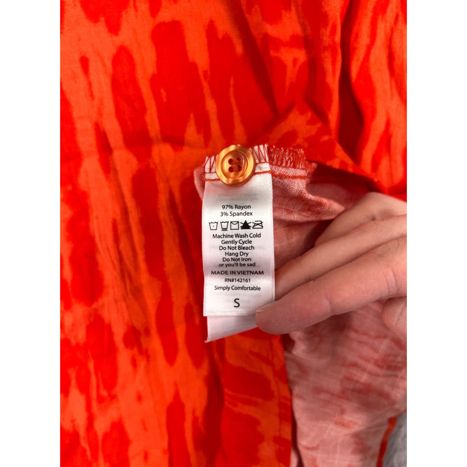 Vintage LuLaRoe Skirt Women Small Orange Striped Rayon Blend Casual Drawstring Pocket Long Womens Size 28" / US 6 / IT 42 - 4 Thumbnail