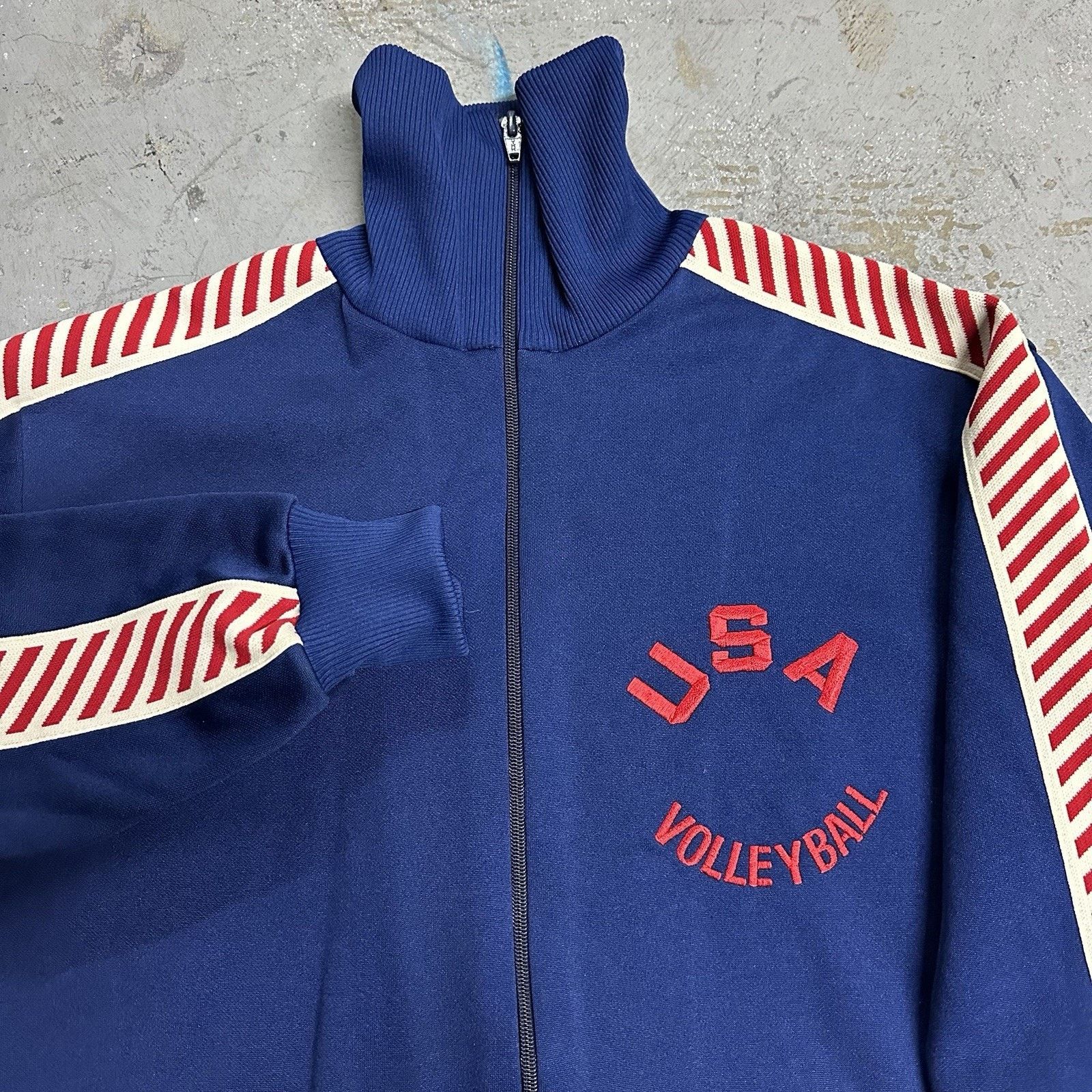 Descente × Vintage Vintage 70s 80s Descente Team USA Volleyball Track Jacket Size US L / EU 52-54 / 3 - 2 Thumbnail