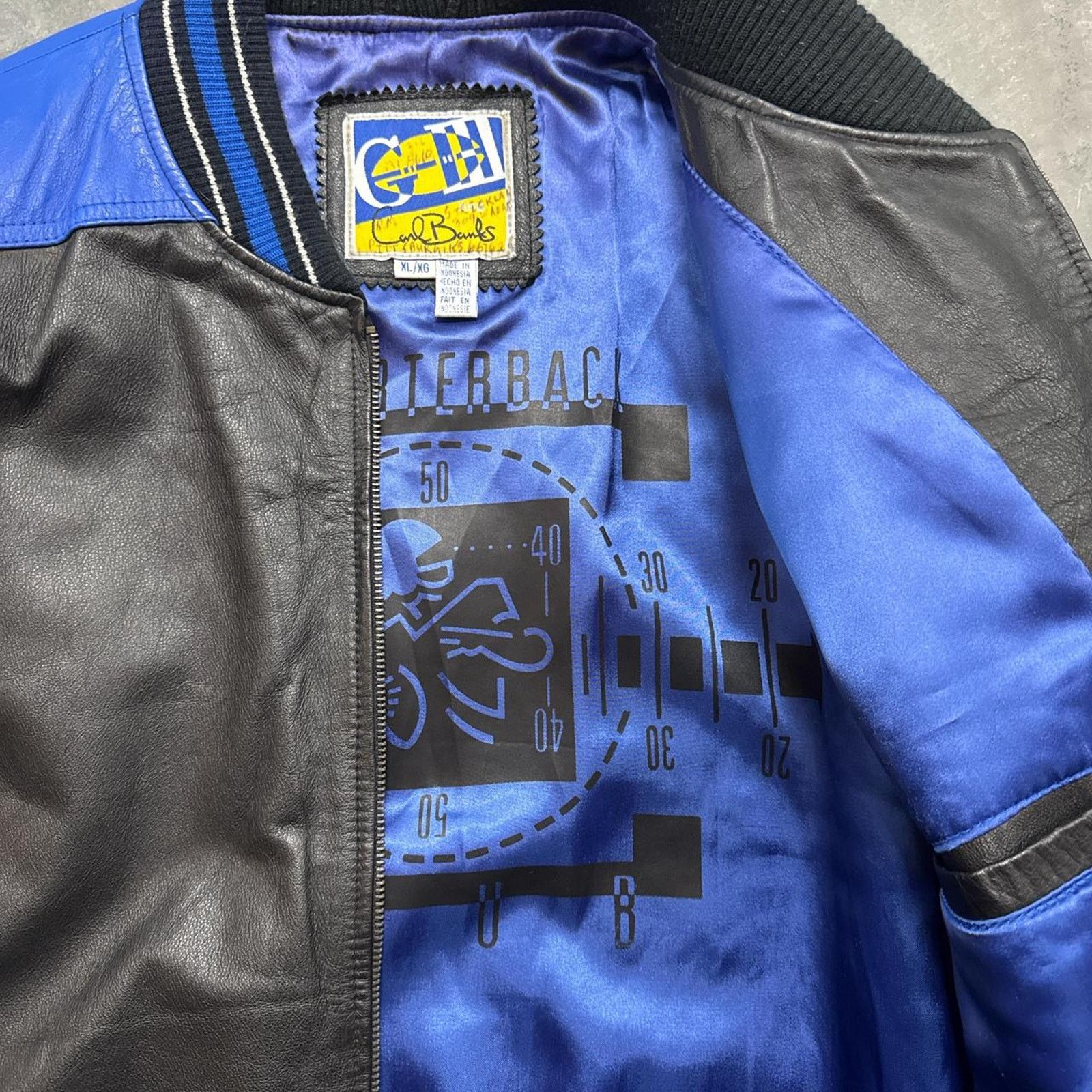Vintage Vintage 90s St Louis Rams Carl Banks NFL Leather Jacket Size US XL / EU 56 / 4 - 2 Thumbnail