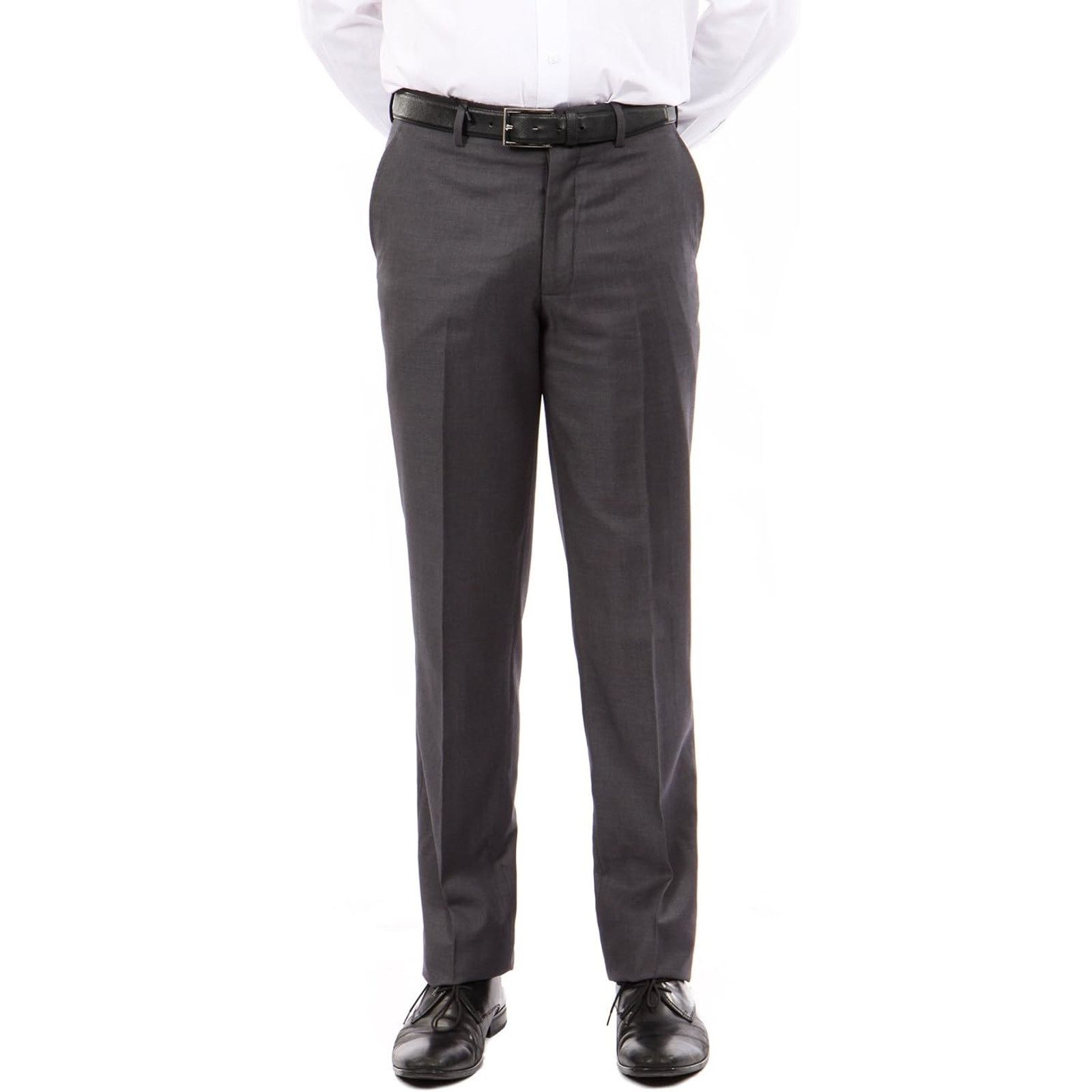 Tazio Tazio Men's Dark Grey Stretch Slim Dress Pants Size 34Wx32L Size US 34 / EU 50 - 1 Thumbnail