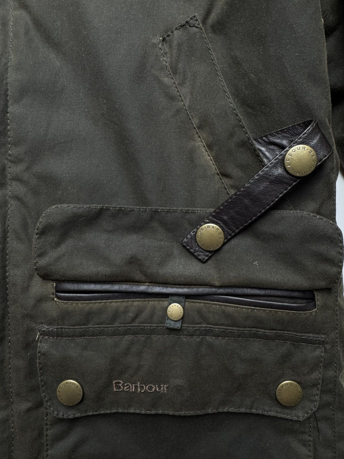 Barbour Barbour Oural Waxed Cotton Parka Jacket with Leather Patches Size US M / EU 48-50 / 2 - 10 Thumbnail