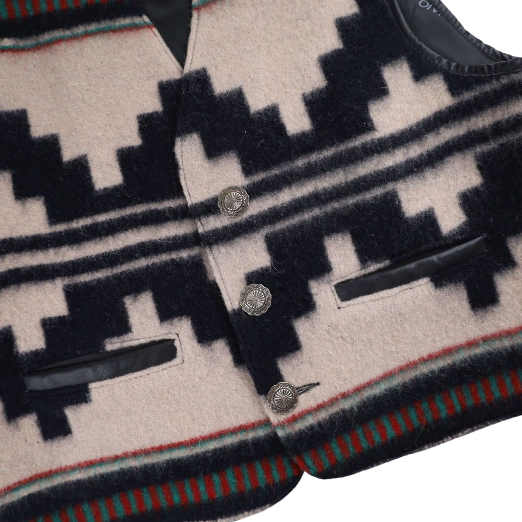 Vintage VINTAGE Navajo Arizona Southwestern Print Wool Vest Gray Mens Large Vest Size US L / EU 52-54 / 3 - 3 Thumbnail