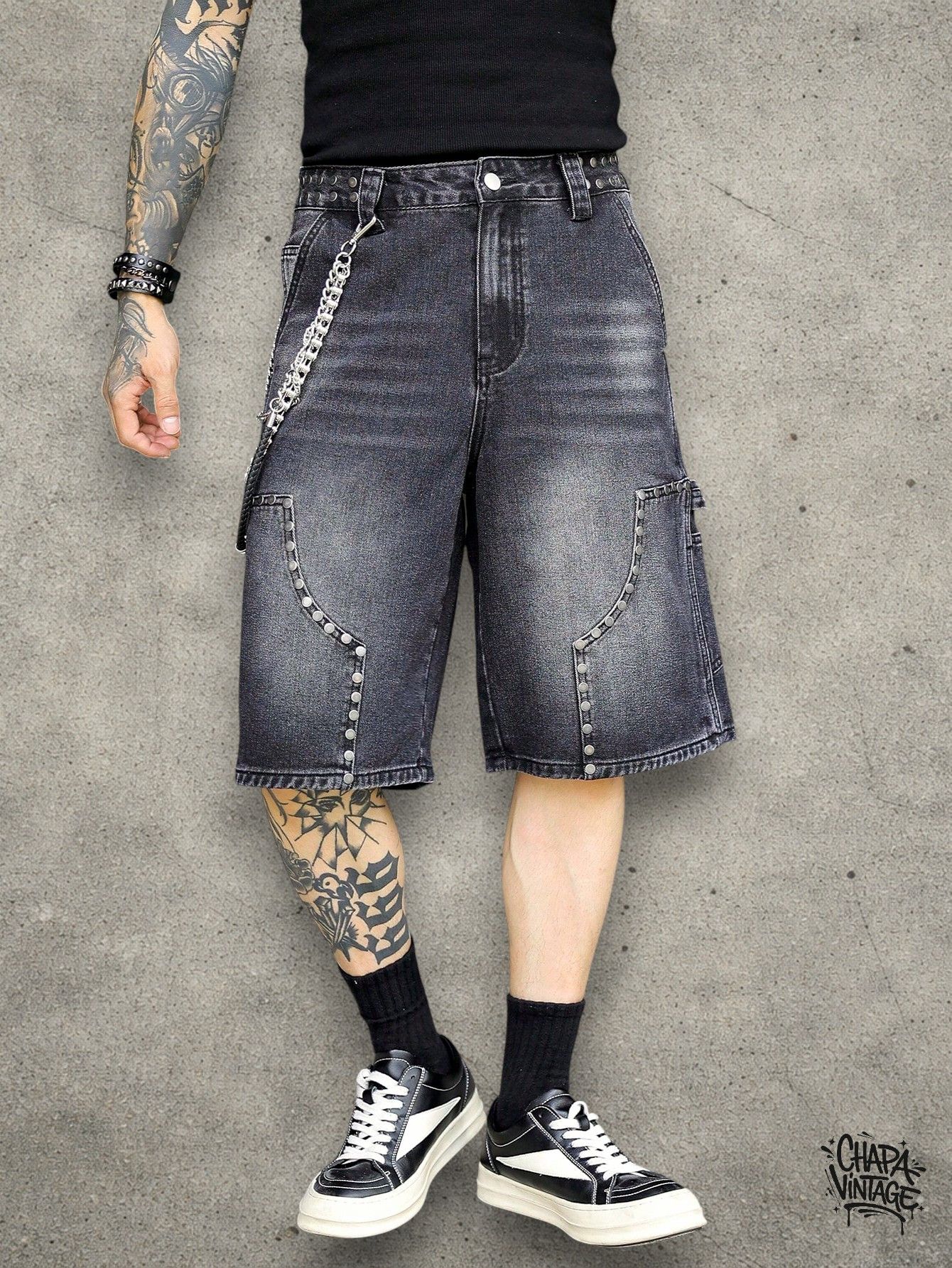 Vintage Washed opium gray shorts Size US 32 / EU 48 - 4 Thumbnail