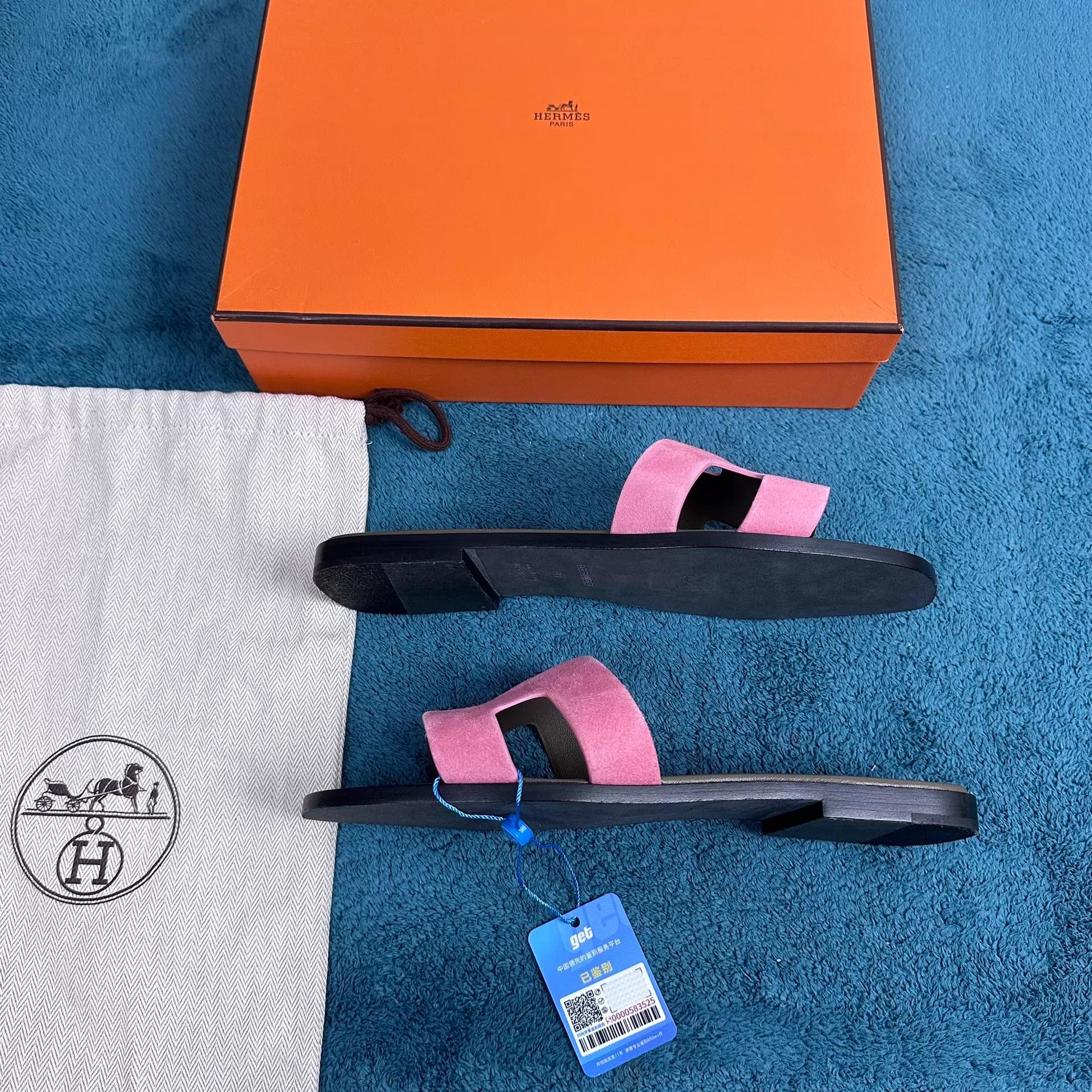 Hermes Hermès Oran Pink Sandal 39 New w/ Sticky Sole & Accessories Size US 8.5 / IT 38.5 - 2 Thumbnail