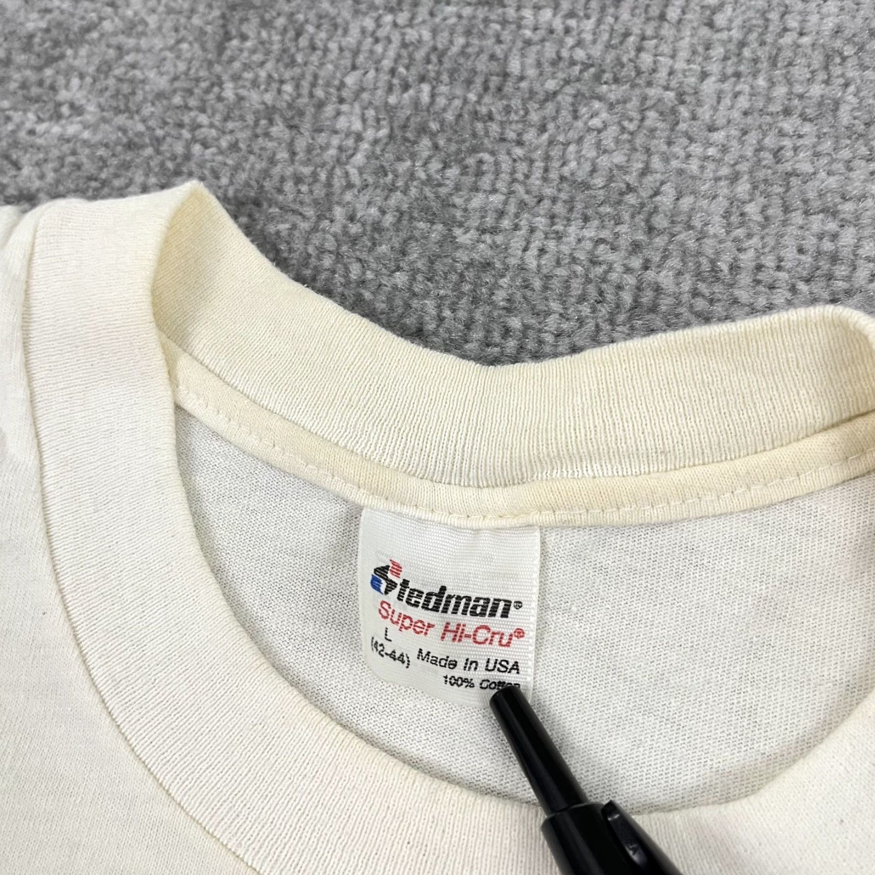 Vintage VTG 1996 Olympic Games Atlanta Shirt Mens Large Newspaper Graphic Stedman USA White Short Sleeve Crew Neck Logo USA 1996 Mens Large Size US L / EU 52-54 / 3 - 3 Thumbnail