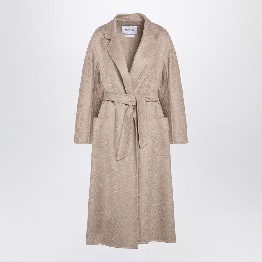 Max Mara o1d2blof0824 Cashmere Long Coat in Sand Size M / US 6-8 / IT 42-44 - 1 Thumbnail
