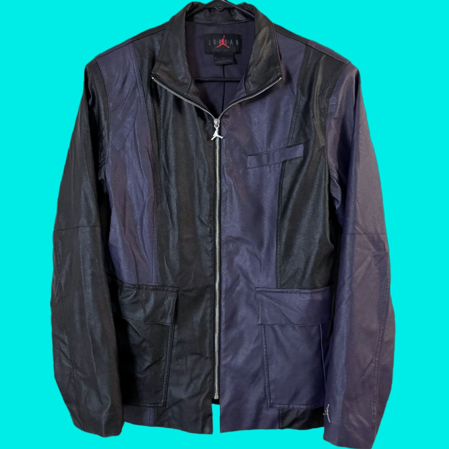 Jordan Brand Nike Air Jordan Jacket Women's Medium Purple & Black Capsule 2.0 Faux Leather Size M / US 6-8 / IT 42-44 - 1 Thumbnail