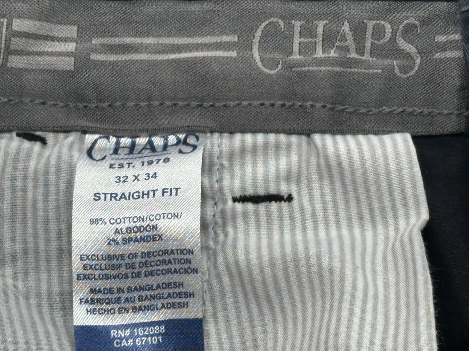 Chaps Chaps Straight Fit Flat Front Chinos Black Mens 32/34 Size US 32 / EU 48 - 6 Thumbnail