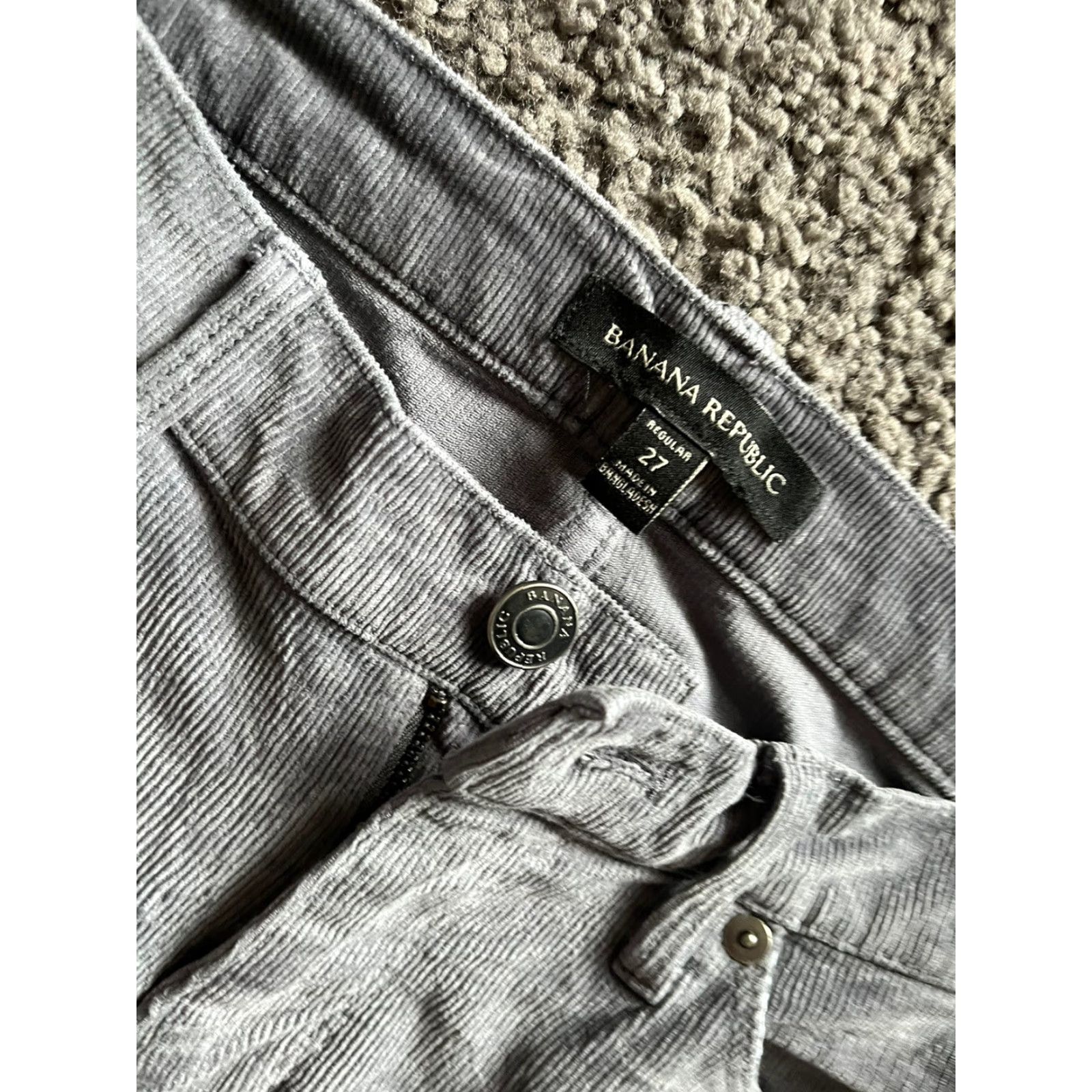 Banana Republic Banana Republic Pants Womens 27 Gray Corduroy Skinny Leg 5 Pocket Ankle Cords Casual Dress Pants Slim Fit 27 in Gray Womens Size 27" / US 4 / IT 40 - 5 Thumbnail