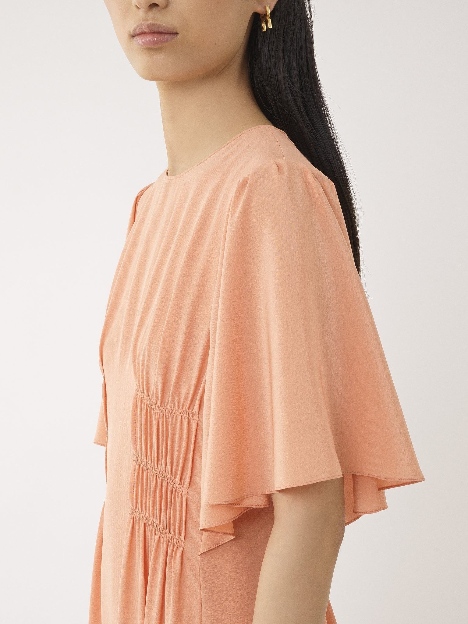 Chloe o1y0825 Midi Dress in Salmon Pink Size M / US 6-8 / IT 42-44 - 6 Thumbnail