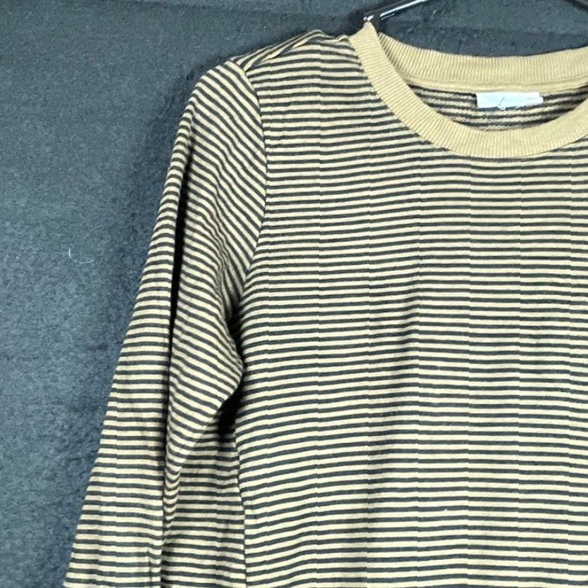 Olive J Jill Women Sweater Dress Olive Striped Long Sleeve Tunic Pocket Modal XS Size XS / US 0-2 / IT 36-38 - 4 Thumbnail