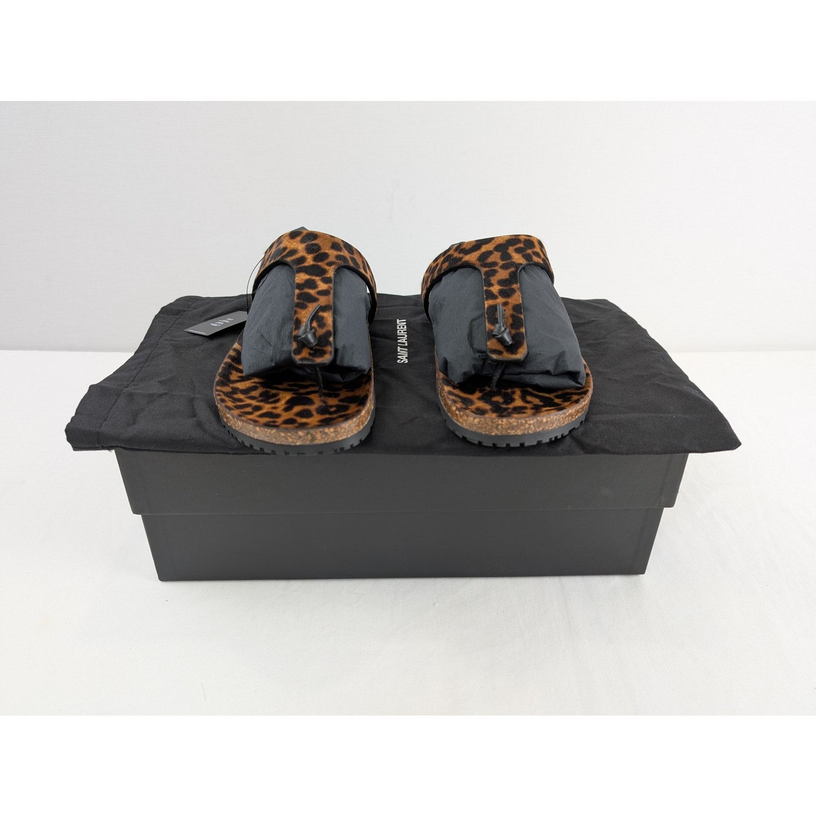 Saint Laurent Paris o1rshd1 Pony Spots Slipper sandal in Brown/Black Size US 9 / EU 42 - 11 Thumbnail