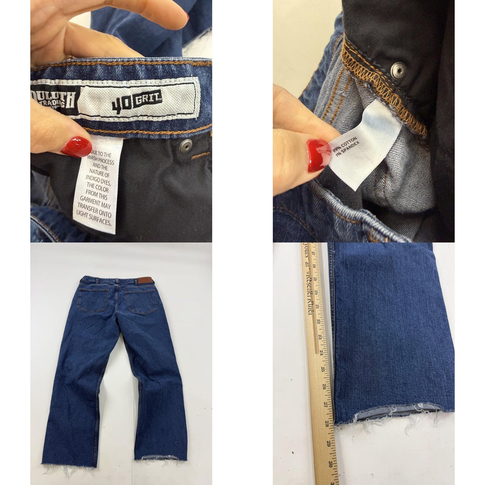 Duluth Trading Company Duluth Trading Co 40 Grit Jeans Mens 36x28 Blue Relaxed Straight Stretch Denim Size US 36 / EU 52 - 8 Thumbnail