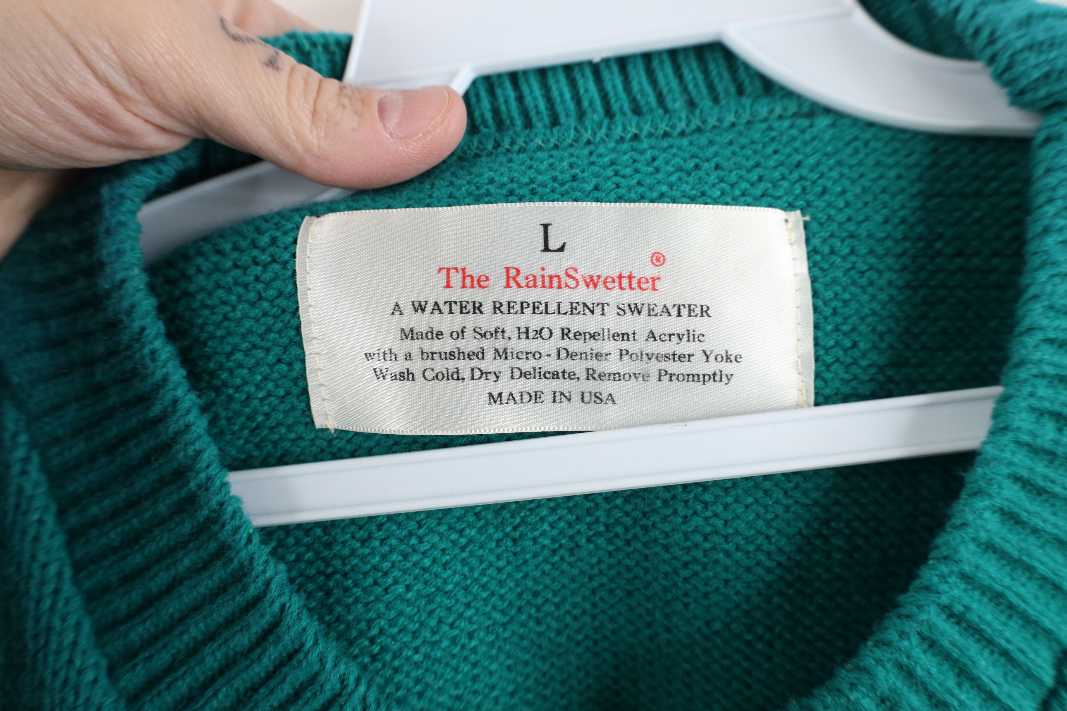 Vintage Vintage 90s Streetwear Rain Swetter Knit Sweater USA Size US L / EU 52-54 / 3 - 9 Thumbnail