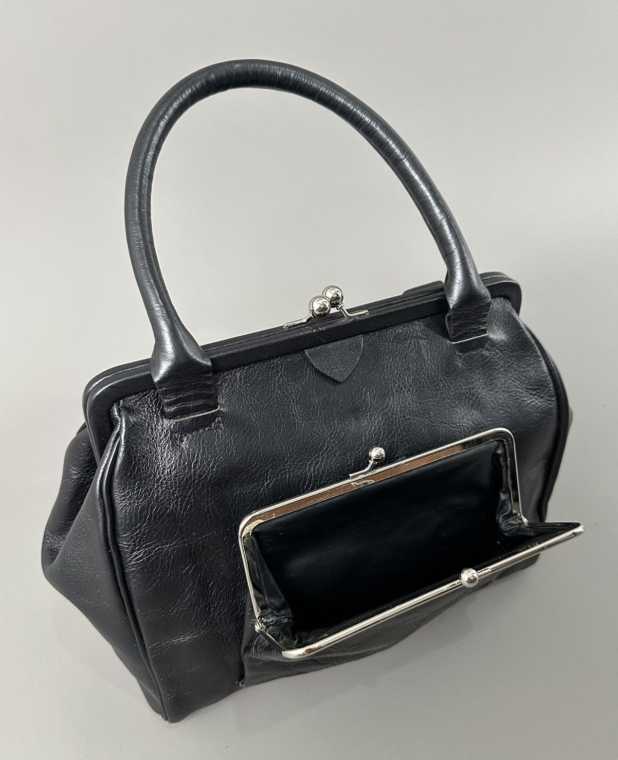 Yohji Yamamoto Y’s - Yohji Yamamoto Double Claps - Top Handle Leather Bag Size ONE SIZE - 4 Thumbnail
