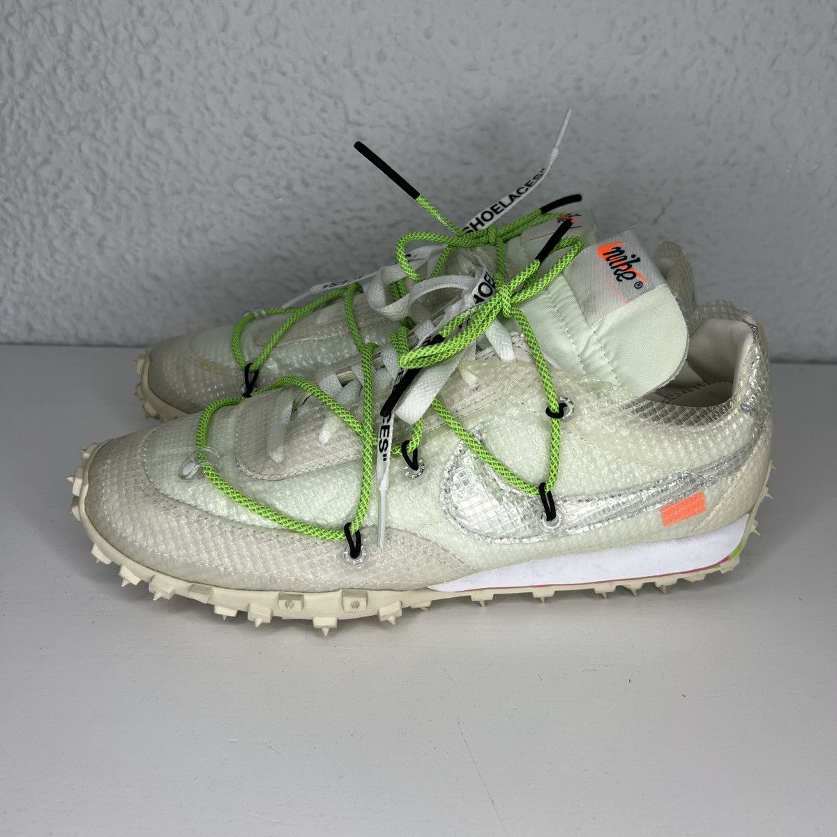 Nike × Off-White Nike Off-White Waffle Racer SP White Electric Green Size US 8 / EU 41 - 1 Thumbnail