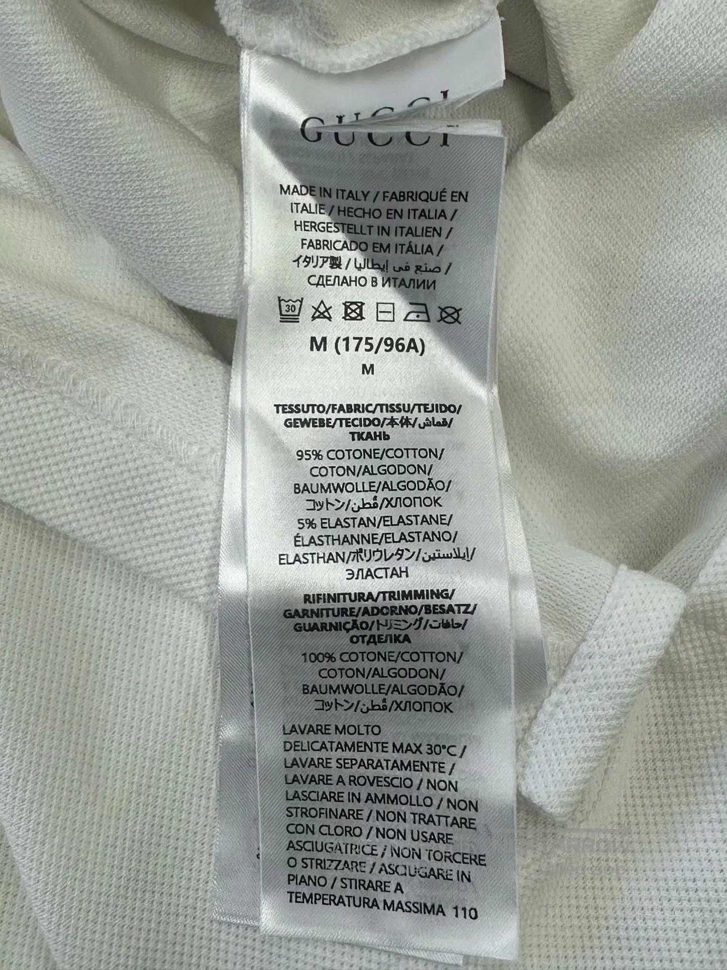 Gucci Guicci White Stripe Logo Short Sleeve Polo Shirt| Size US M / EU 48-50 / 2 - 5 Thumbnail