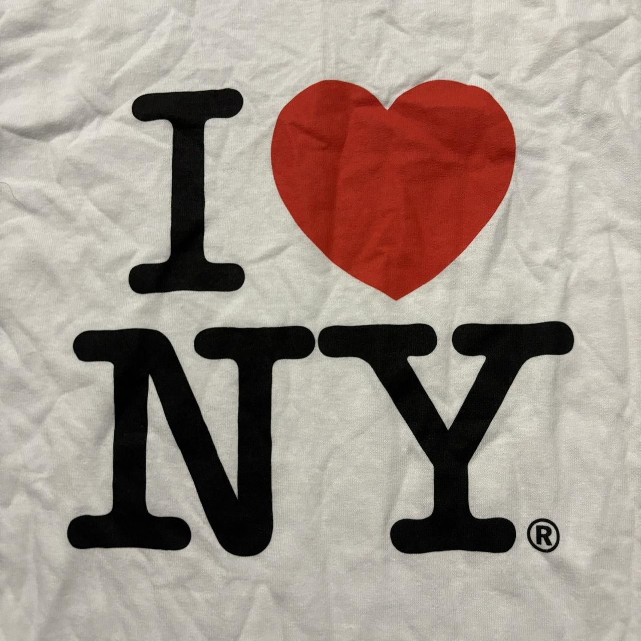 Japanese Brand × Vintage Crazy Vintage Y2K/2000s Grunge White I Love NY Scene Streetwear Graphic Tee! Size US L / EU 52-54 / 3 - 3 Thumbnail