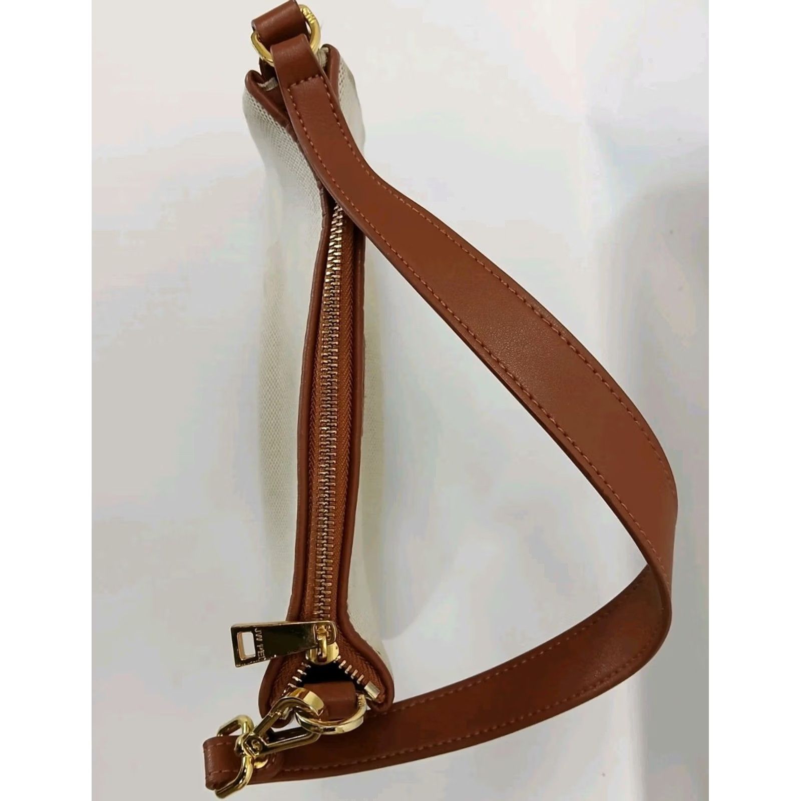 JW PEI JW PEI Shoulder Bag Womens Beige Canvas Brown Leather Handbag Logo Size ONE SIZE - 6 Thumbnail