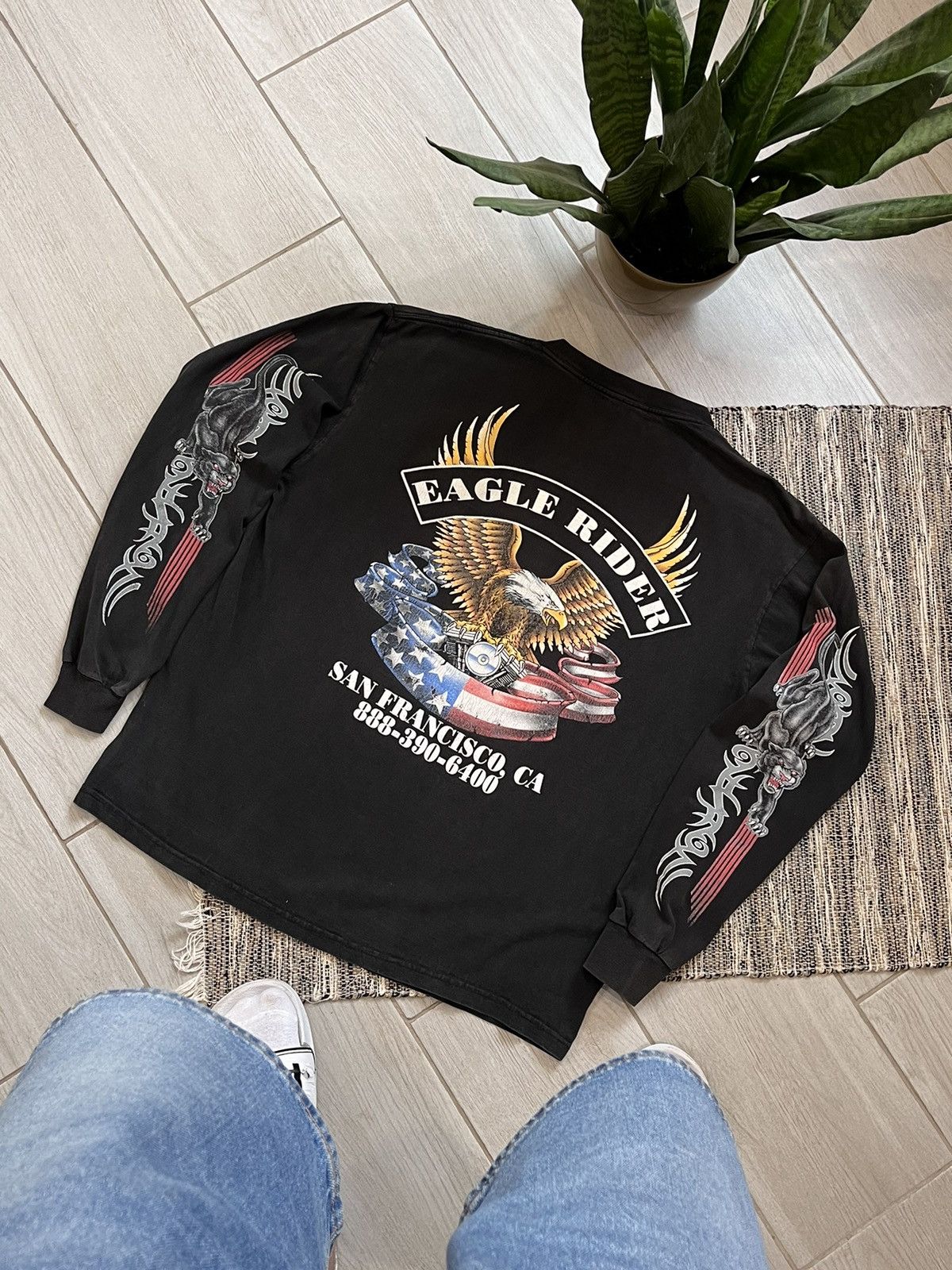 Harley Davidson × Vintage Crazy Vintage Eagle rider longsleeve tshirt San Francisko Size US M / EU 48-50 / 2 - 4 Thumbnail