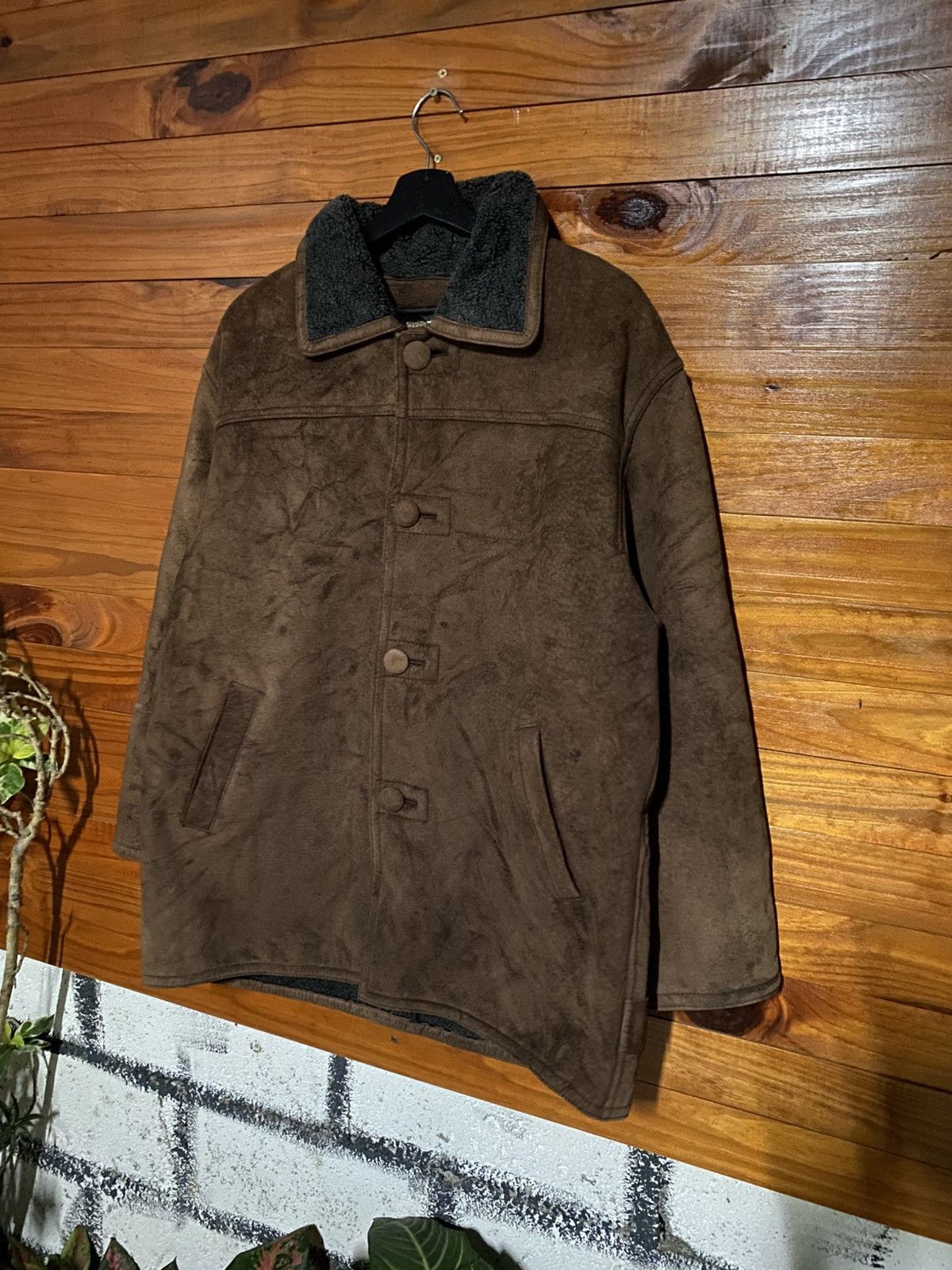 Vintage Alferido “Versace Style” Brown Faux-Shearling Outerwear Size US M / EU 48-50 / 2 - 4 Thumbnail