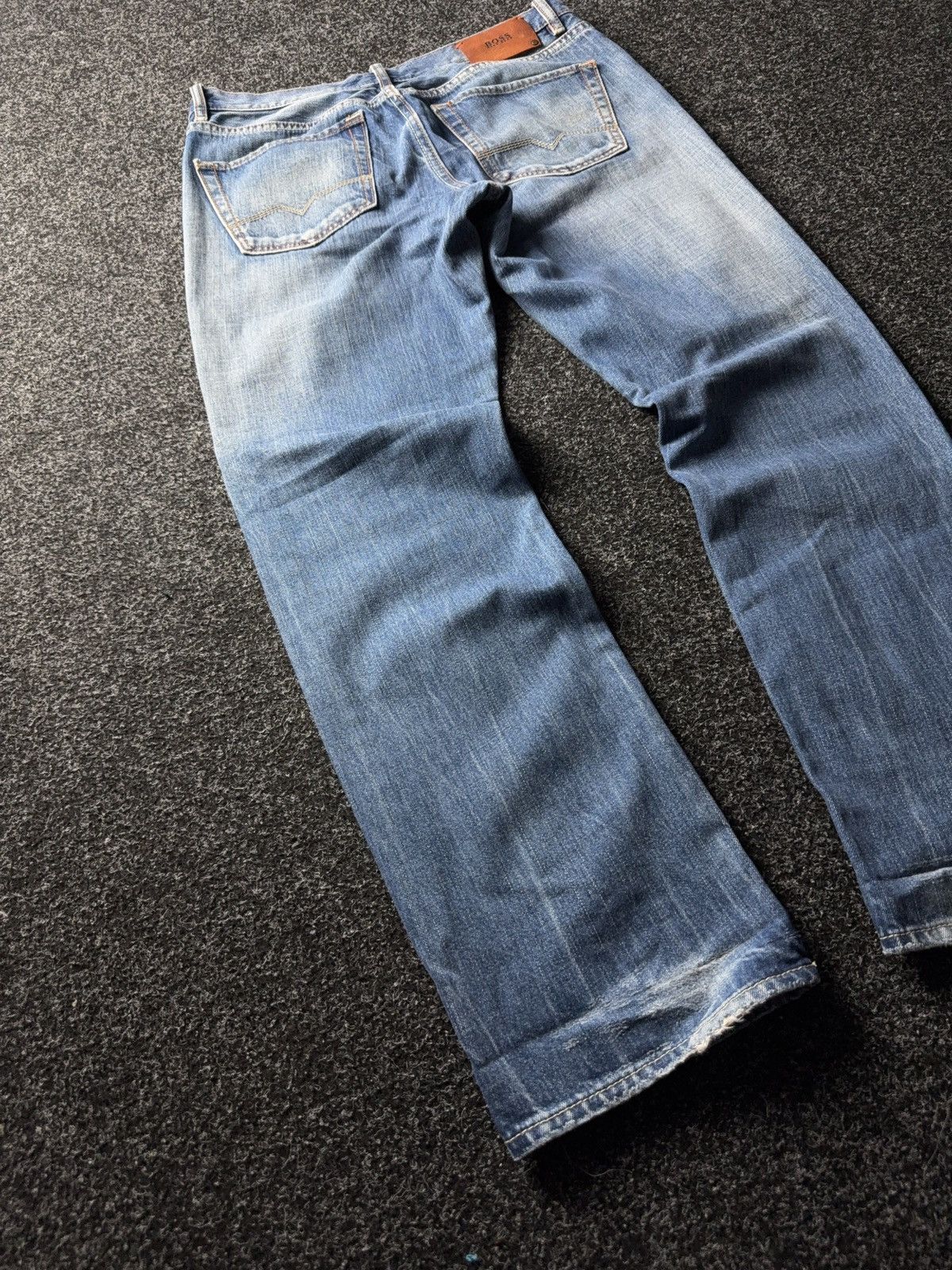 Hugo Boss Vintage 90s Y2K BOSS Orange Distressed Button Fly Jeans Size US 35 - 12 Thumbnail