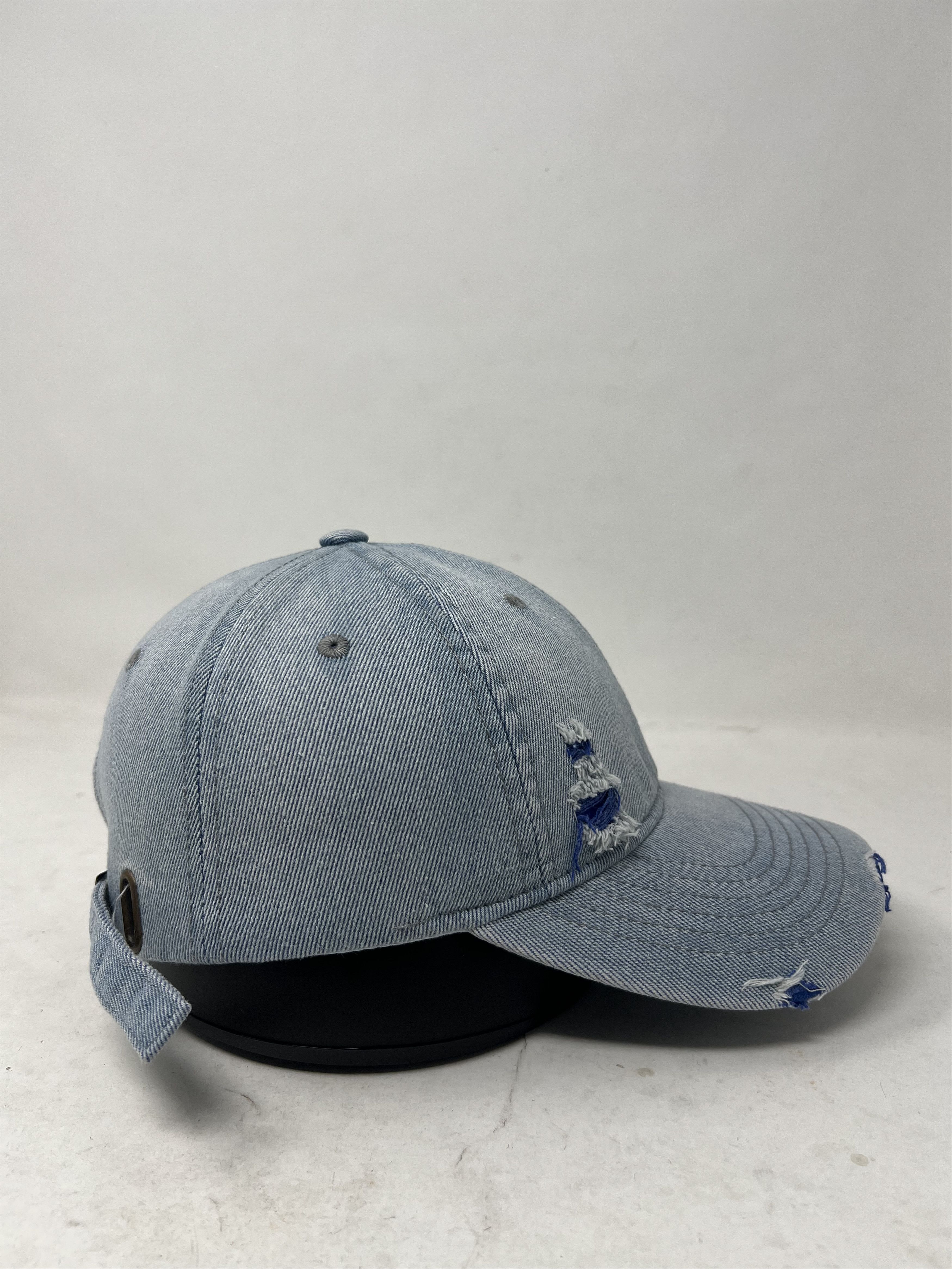 Japanese Brand Distressed Denim Ripped 1999 Embroidery Hat Cap Size ONE SIZE - 5 Thumbnail