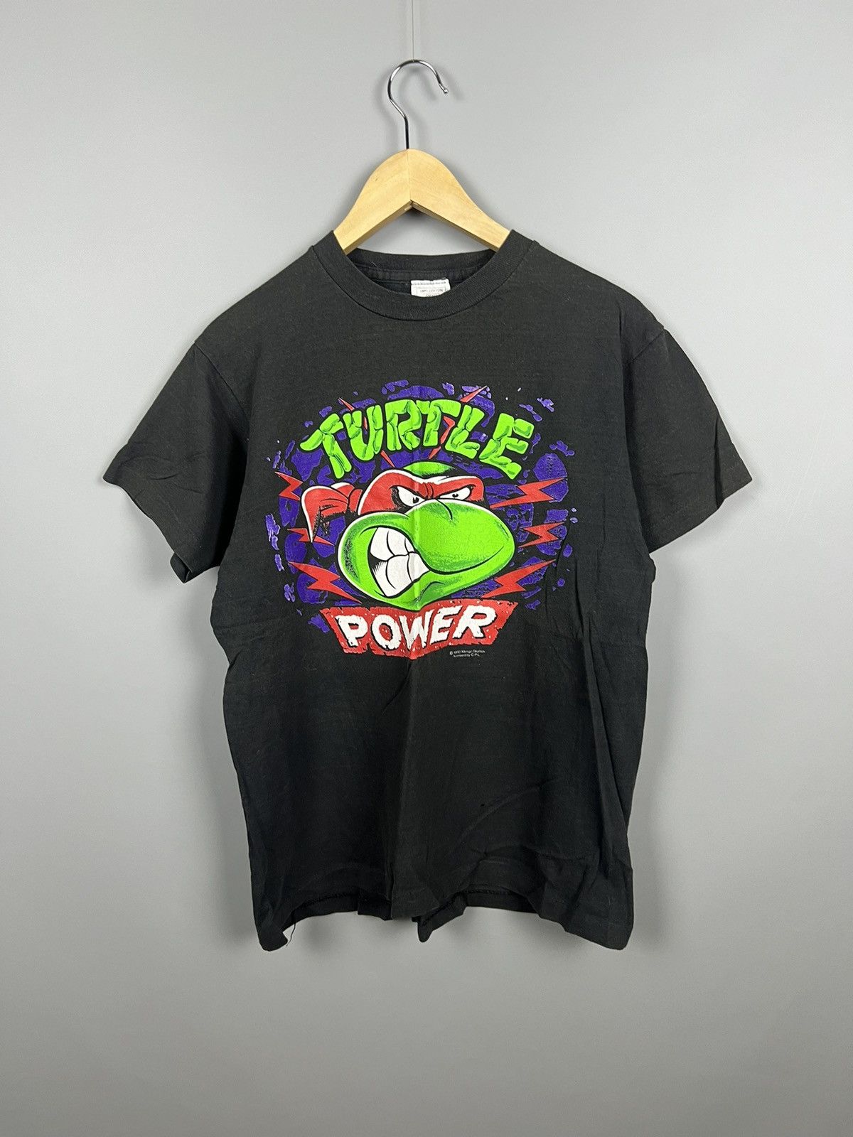 Cartoon Network Vintage 1990 TMNT 'Raphael Turtle Power' Cartoon Movie Tee Size US S / EU 44-46 / 1 - 1 Thumbnail