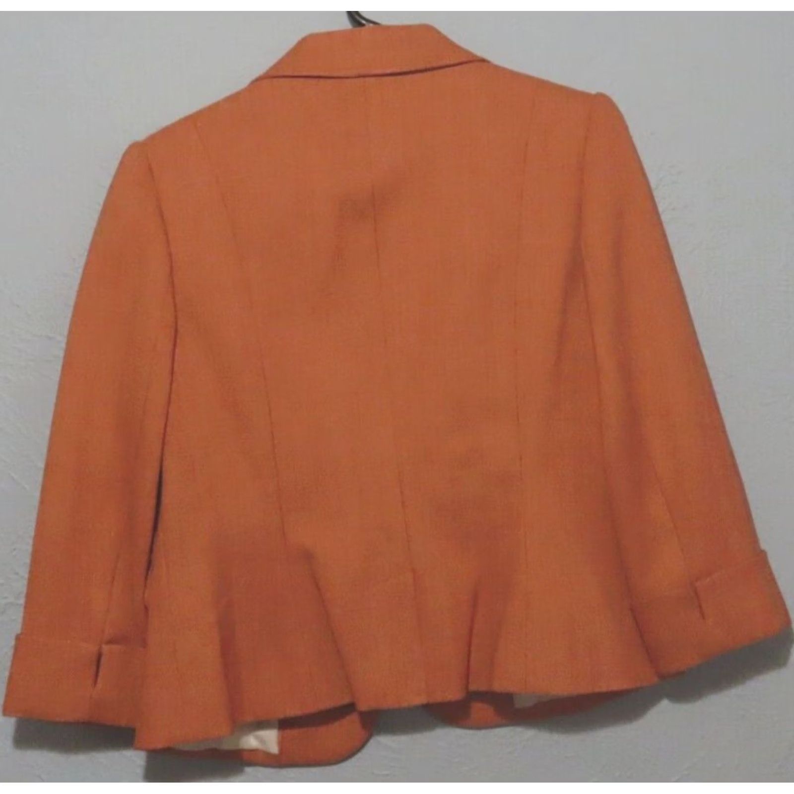 Worthington Worthington Blazer Shirt Women 8 Orange Notch Lapel 2-Button Long Sleeve Regular NWT Size M / US 6-8 / IT 42-44 - 7 Thumbnail
