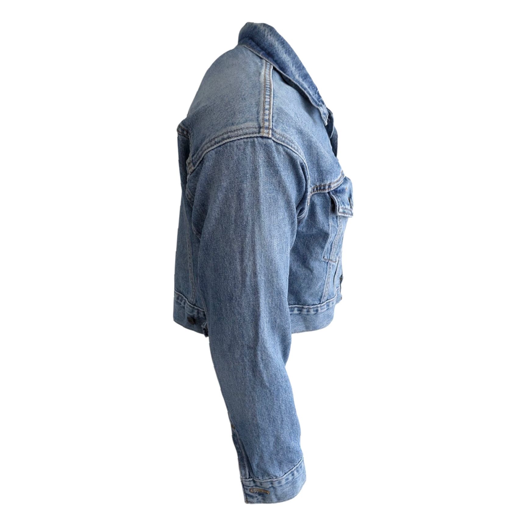 Levi's Levi’s Premium Trucker Jacket S Small Blue Women Denim 100% Cotton Cropped Classic Blue Vintage? Size S / US 4 / IT 40 - 2 Thumbnail