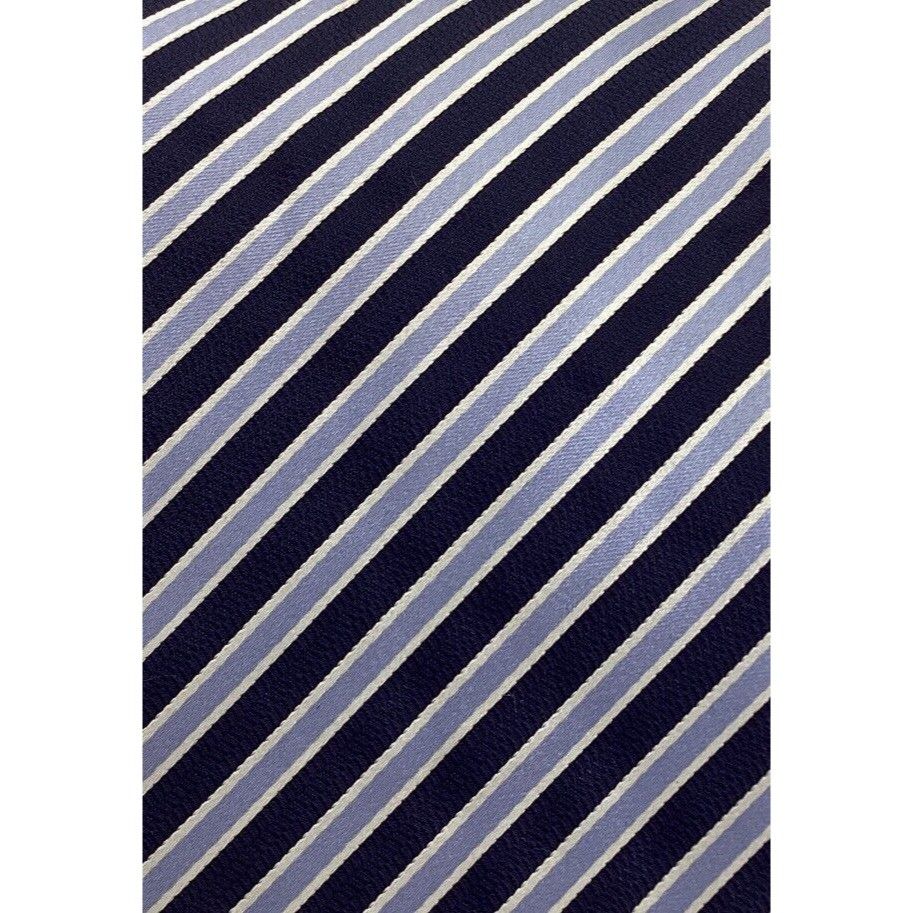 Hugo Boss BOSS HUGO BOSS Blue Striped Luxury Silk Tie Made In Italy W: Size ONE SIZE - 6 Thumbnail